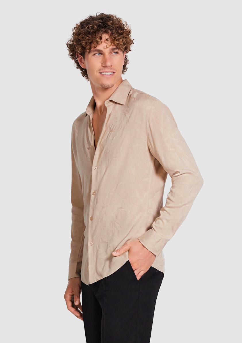 Luna Slim Viscose Leaf Shirt