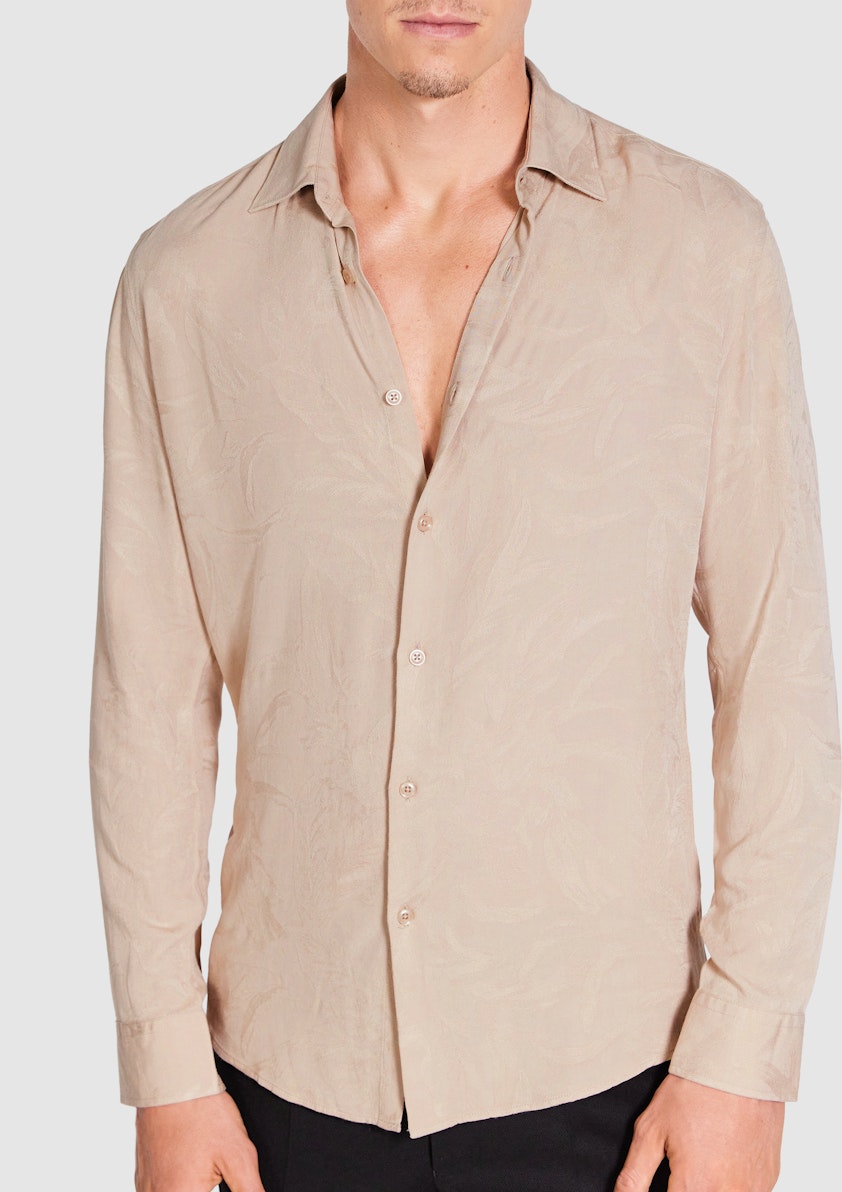 Luna Slim Viscose Leaf Shirt