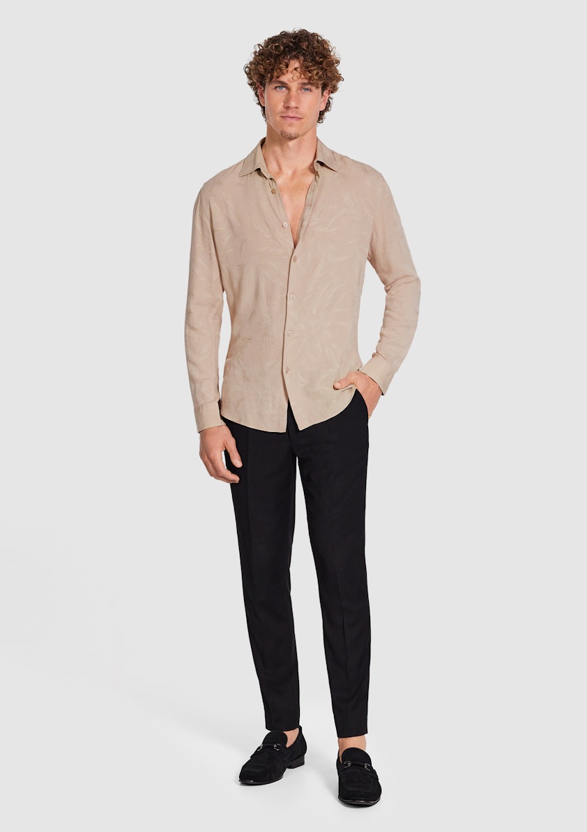 Luna Slim Viscose Leaf Shirt