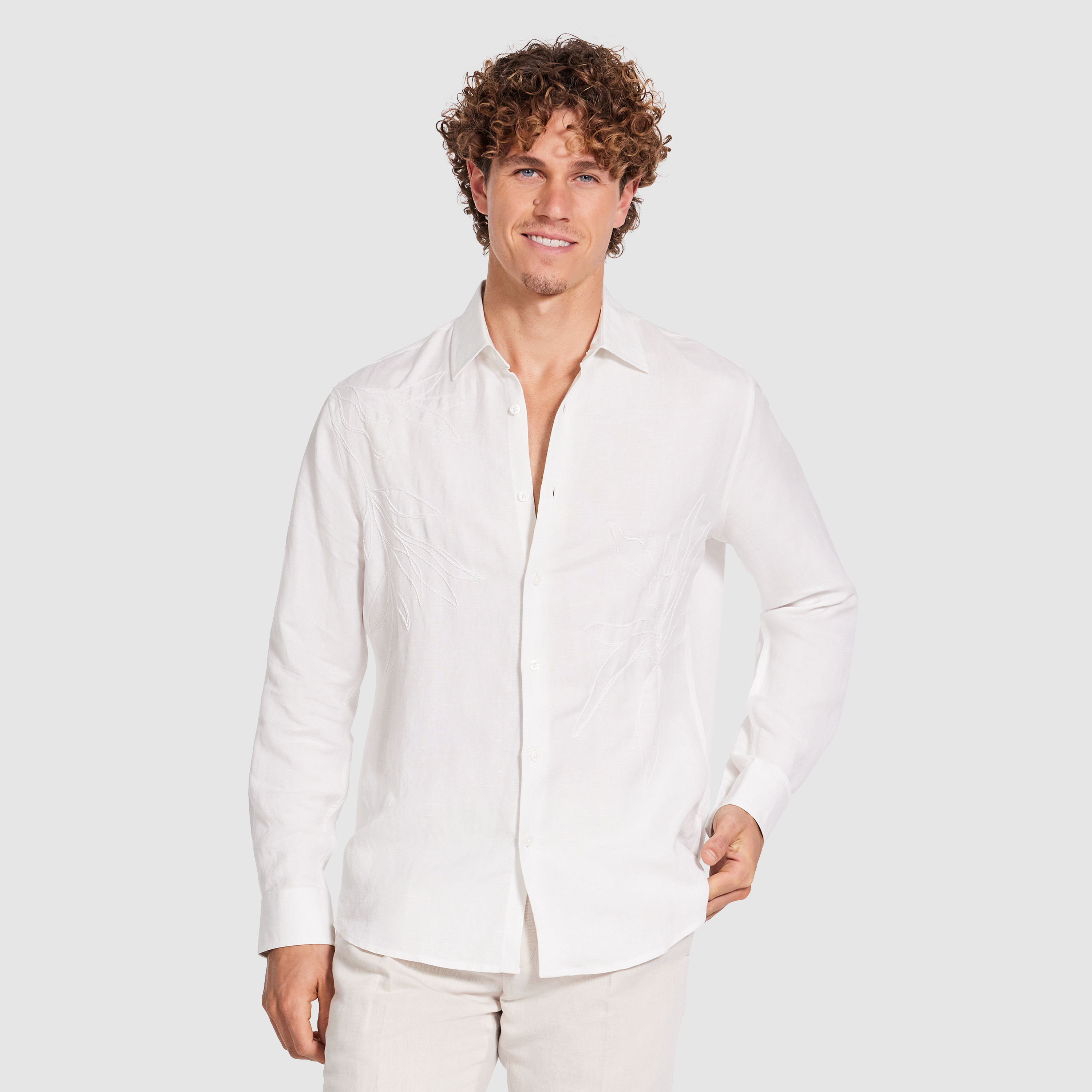 Andre Embroidered Linen Shirt