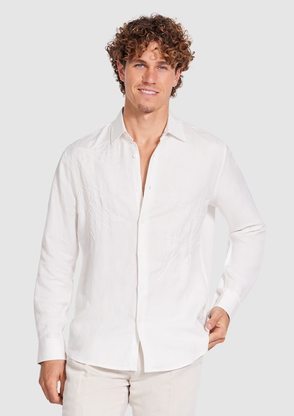 Andre Embroidered Linen Shirt