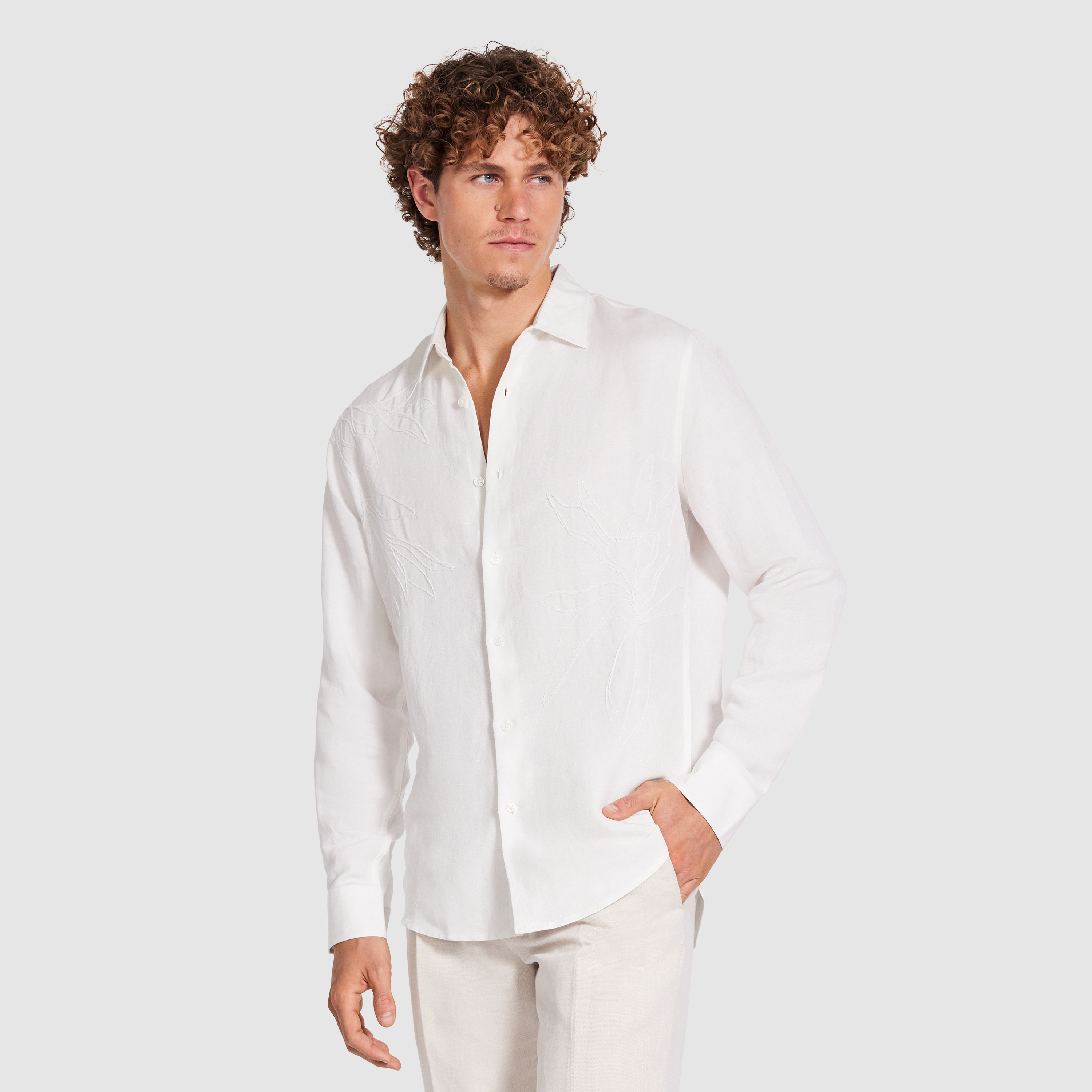 Andre Embroidered Linen Shirt