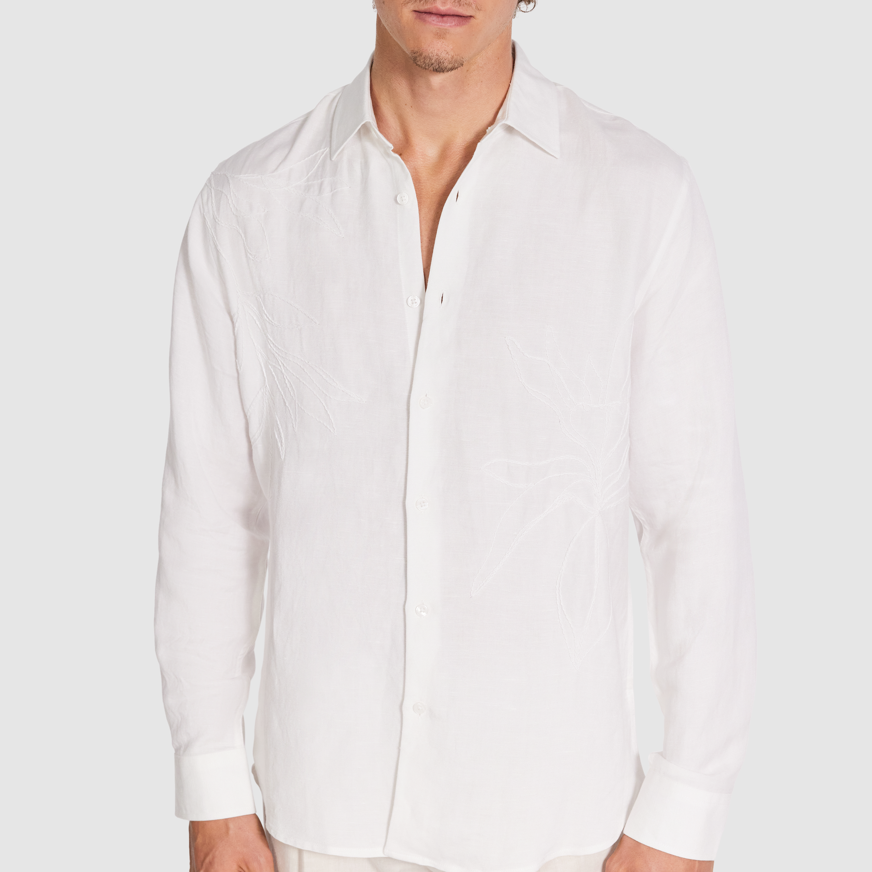 Andre Embroidered Linen Shirt