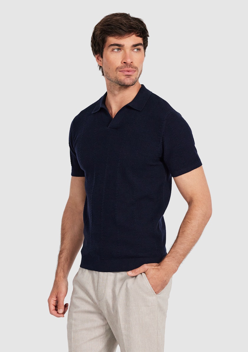 Navy Casa Knit Polo