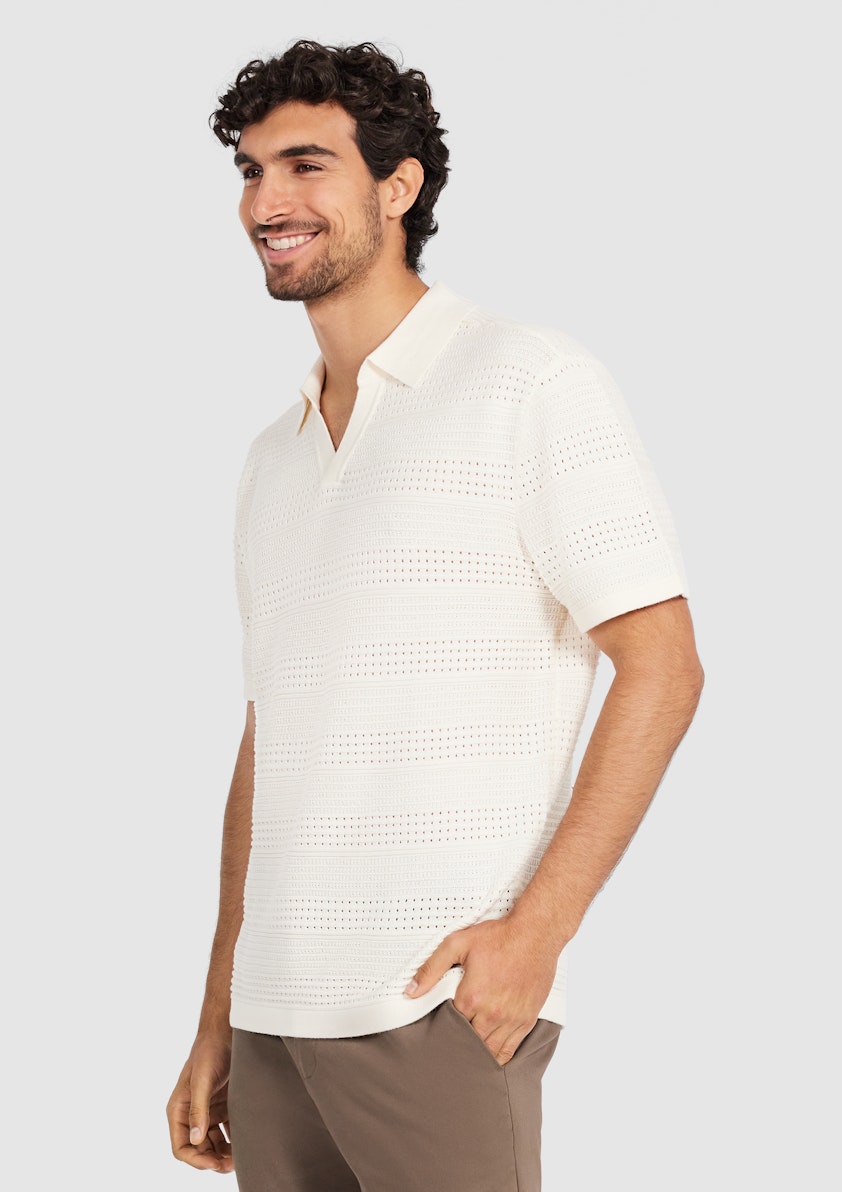 Ivory Patras Knit Polo