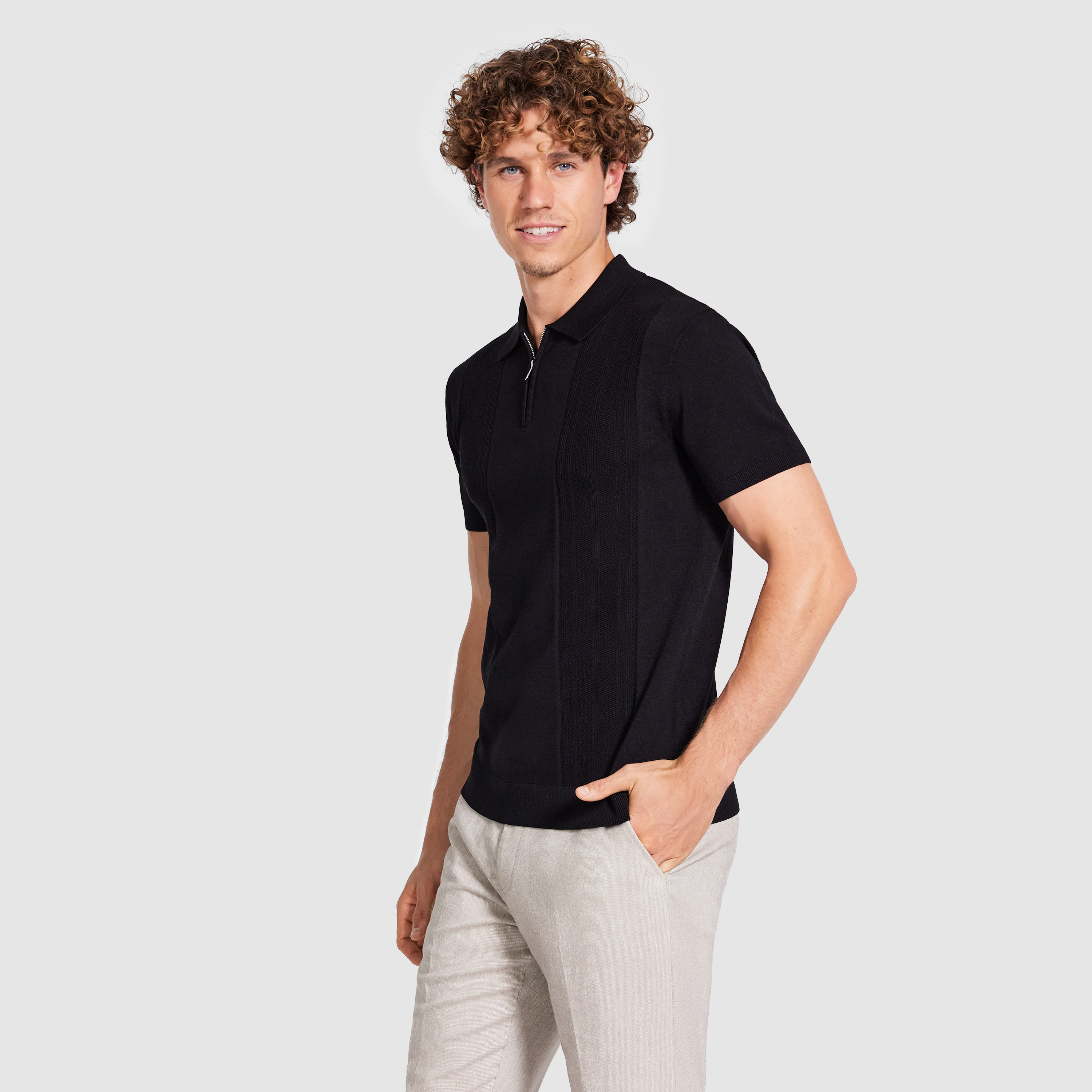 Stilone Zip Knit Polo