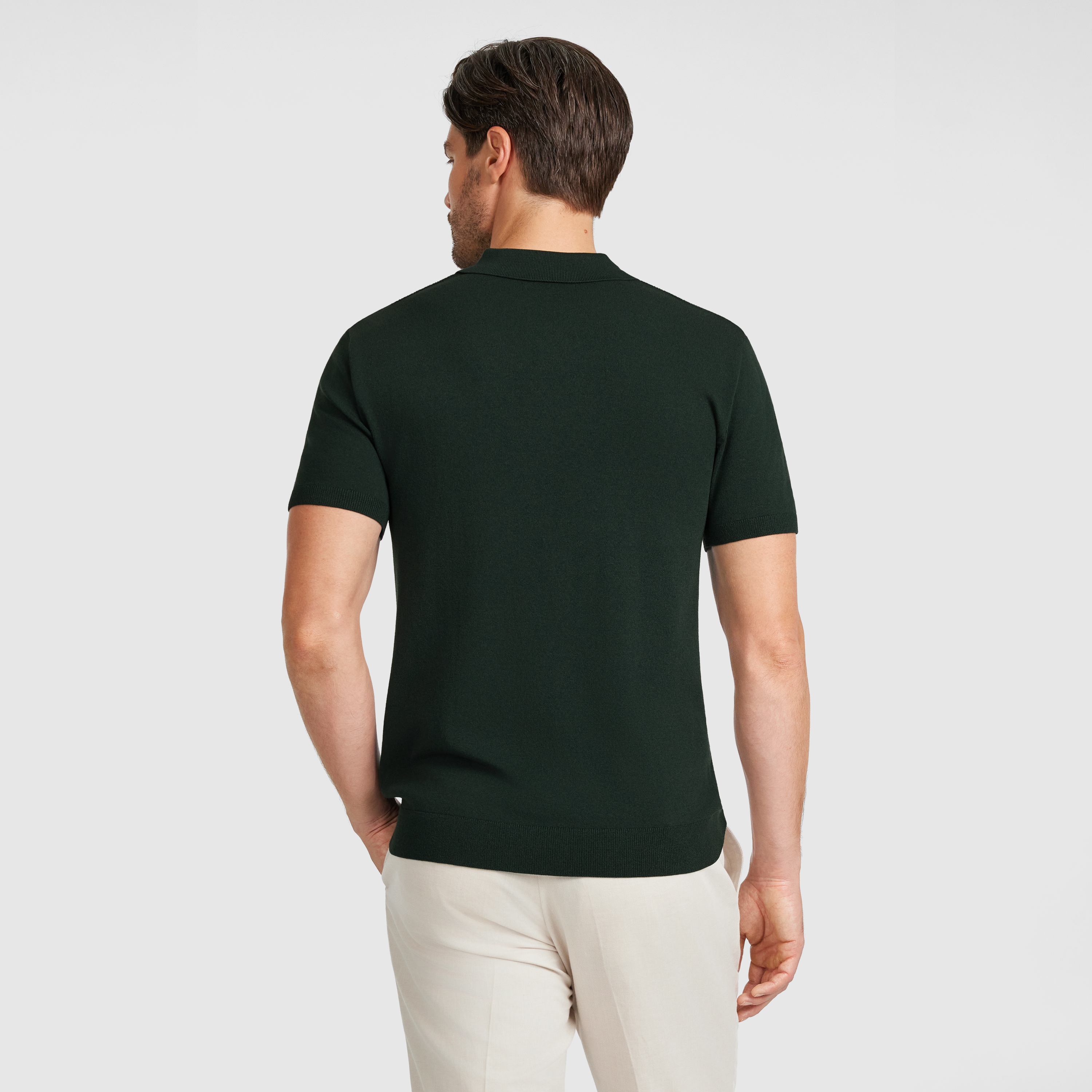 Emerald Stilone Zip Knit Polo