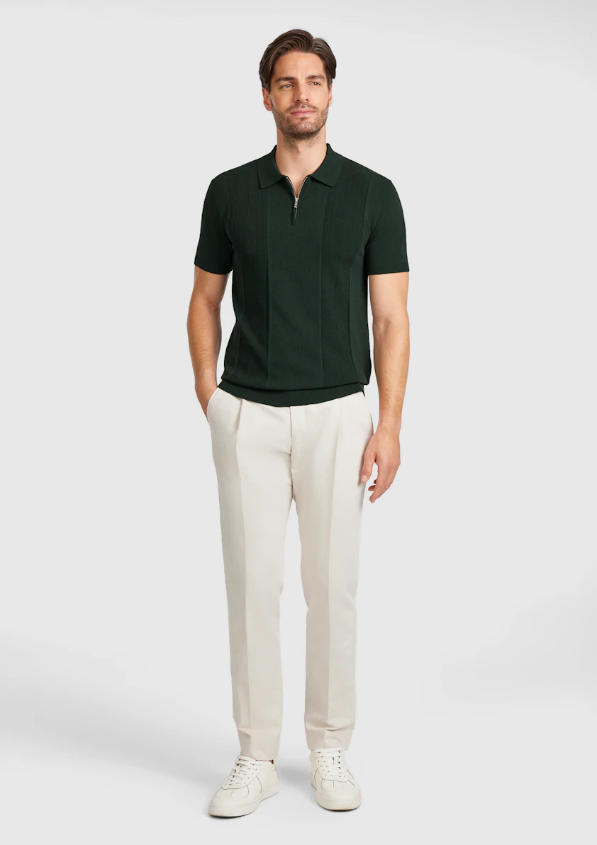 Emerald Stilone Zip Knit Polo