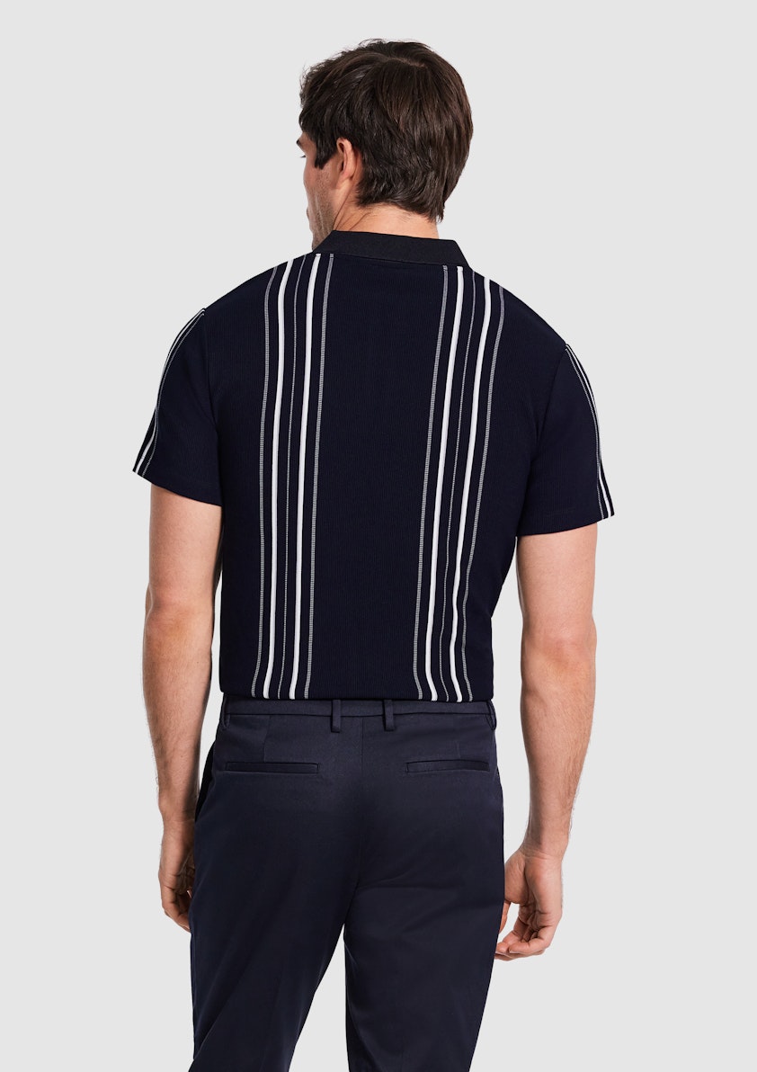Delaney Stripe Zip Polo