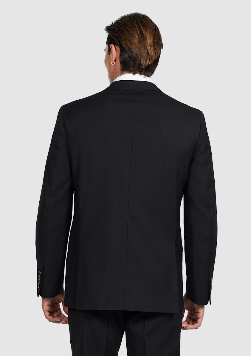 Black Titan Slim Wool Suit Jacket