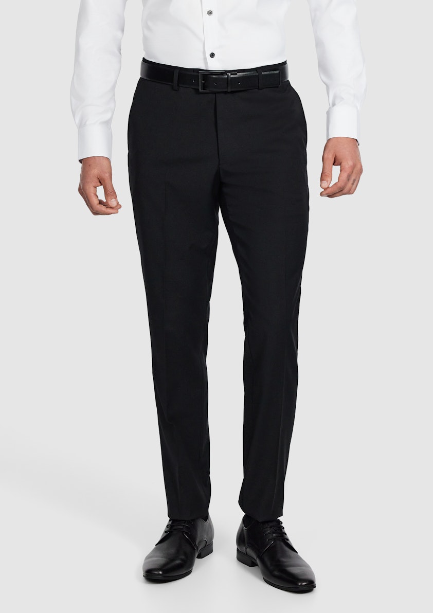 Black Titan Slim Wool Suit