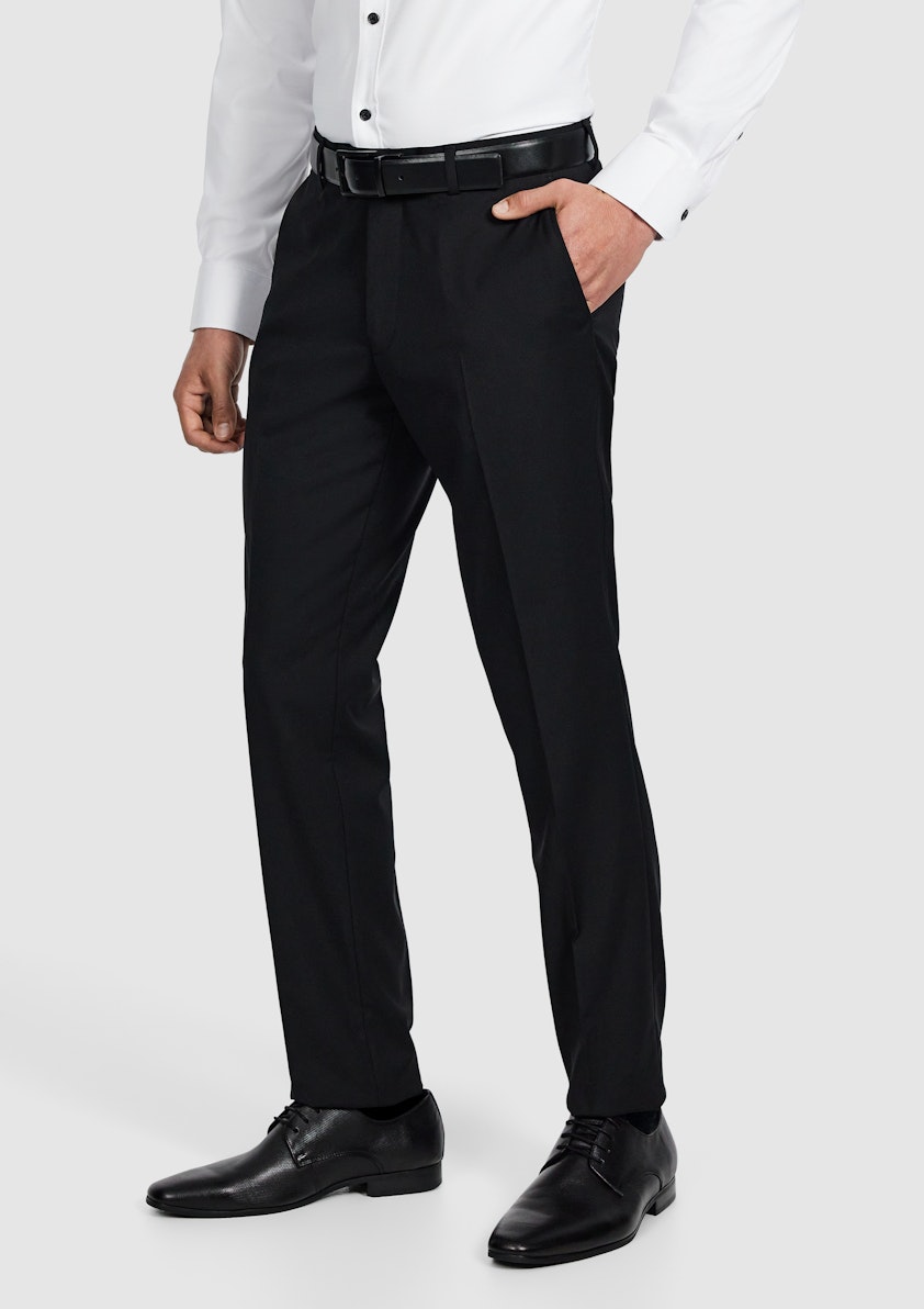 Black Titan Slim Wool Suit