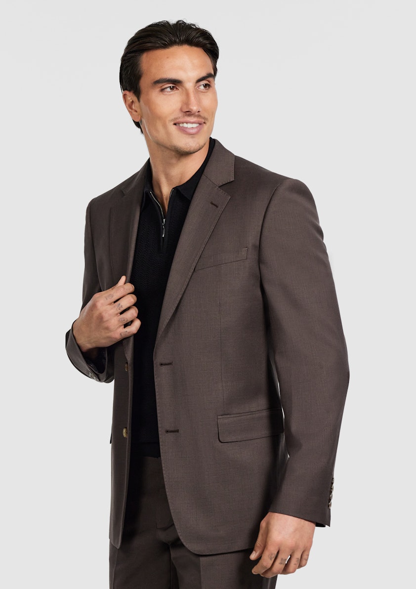 Chocolate Kutler Slim Suit Jacket