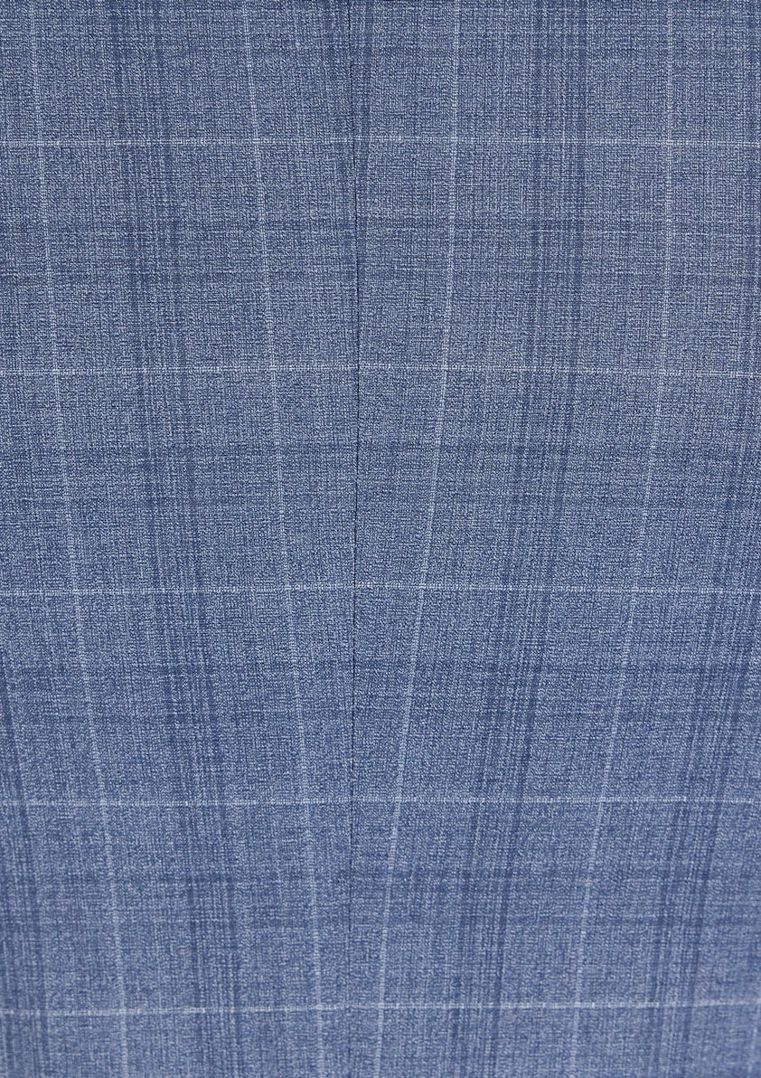 Mid Blue Delray Slim Check Suit