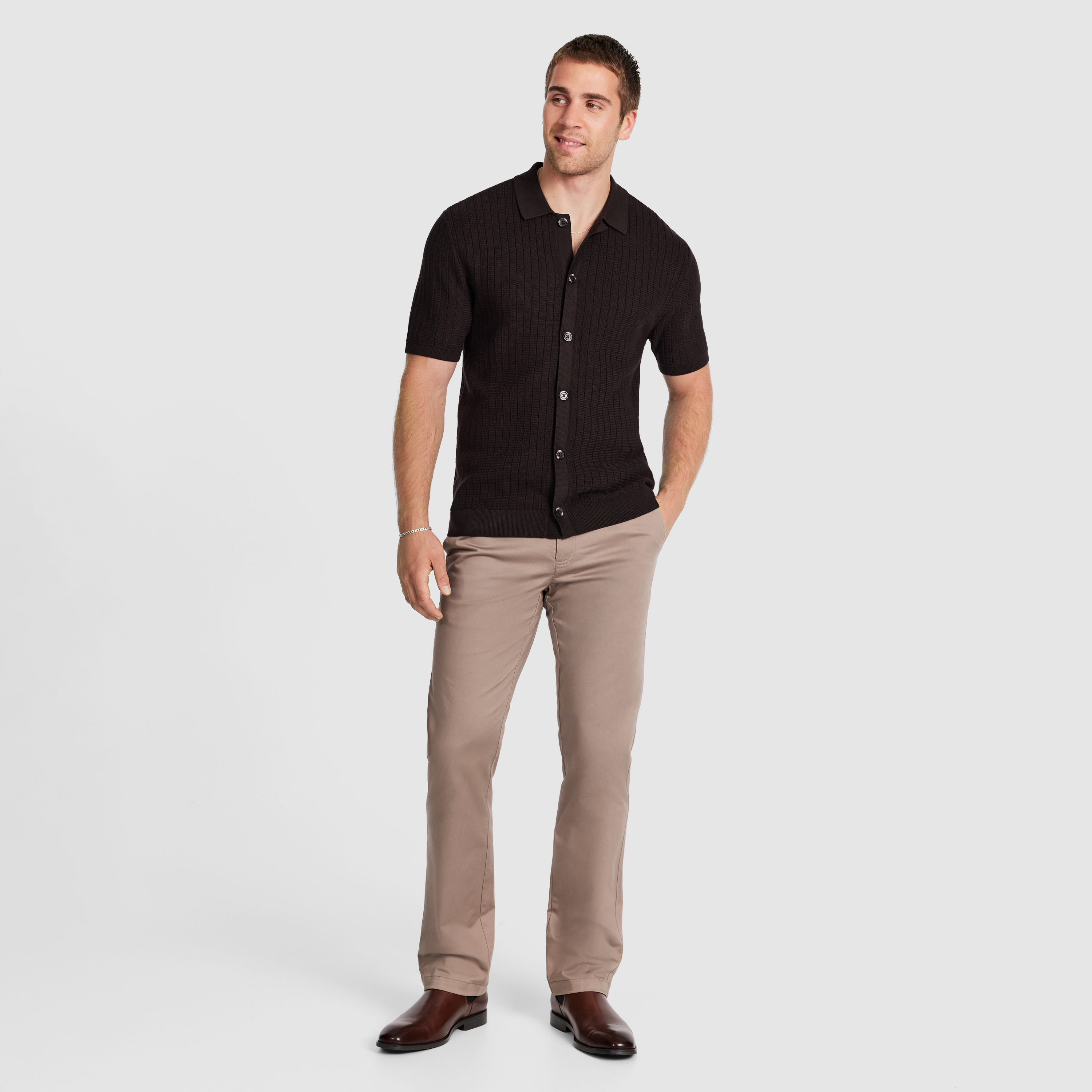 Chocolate Faro Knit Shirt