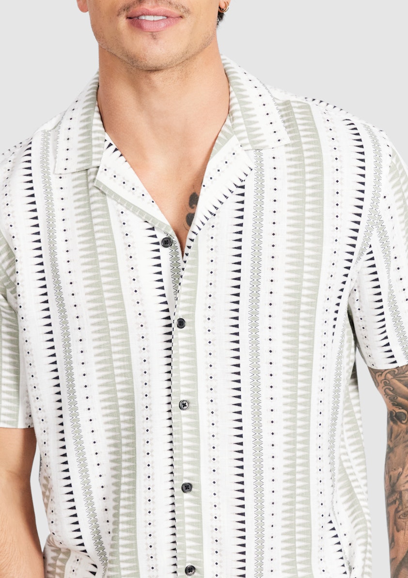 Sage Venture Viscose Stripe Shirt