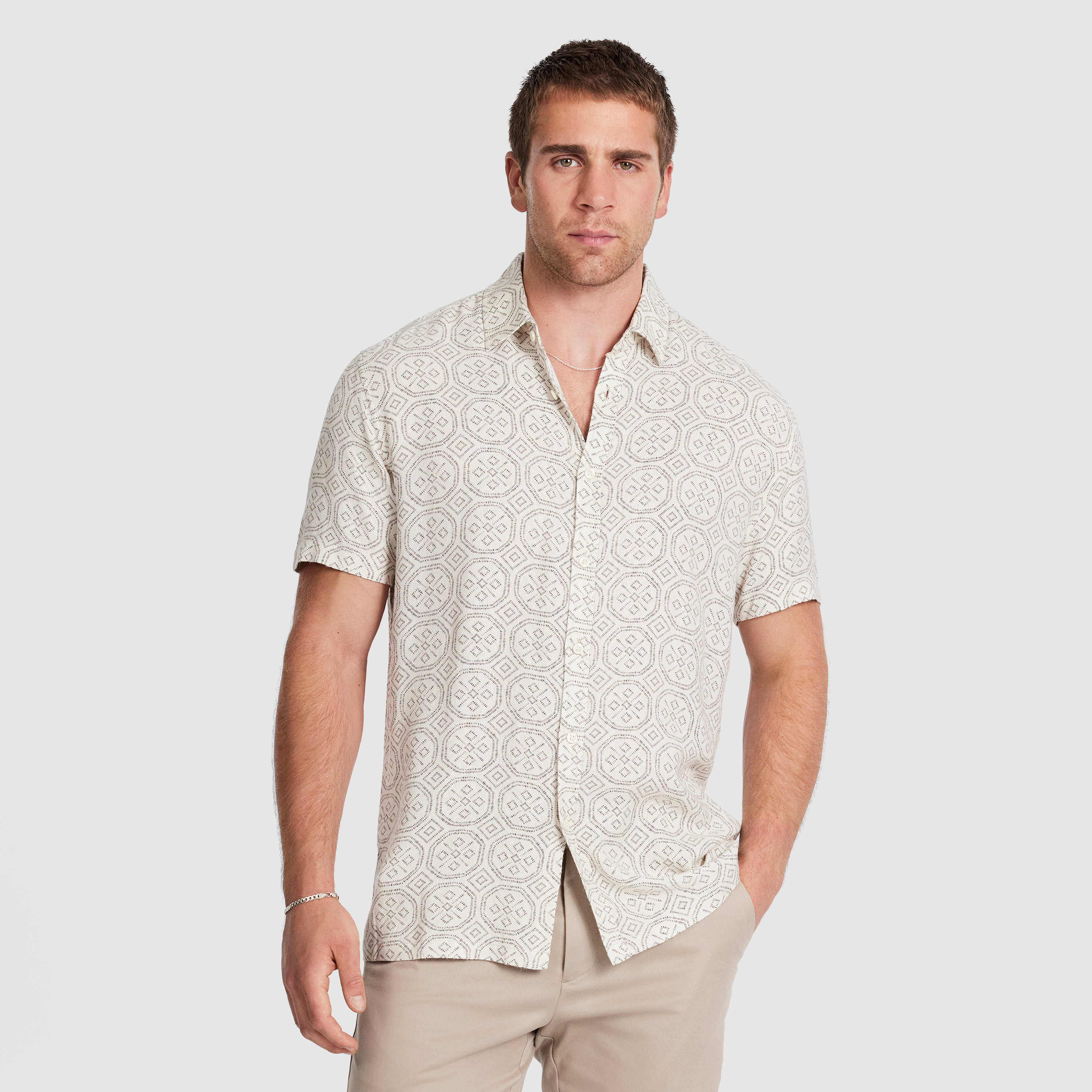 Bayan Textured Geo Shirt