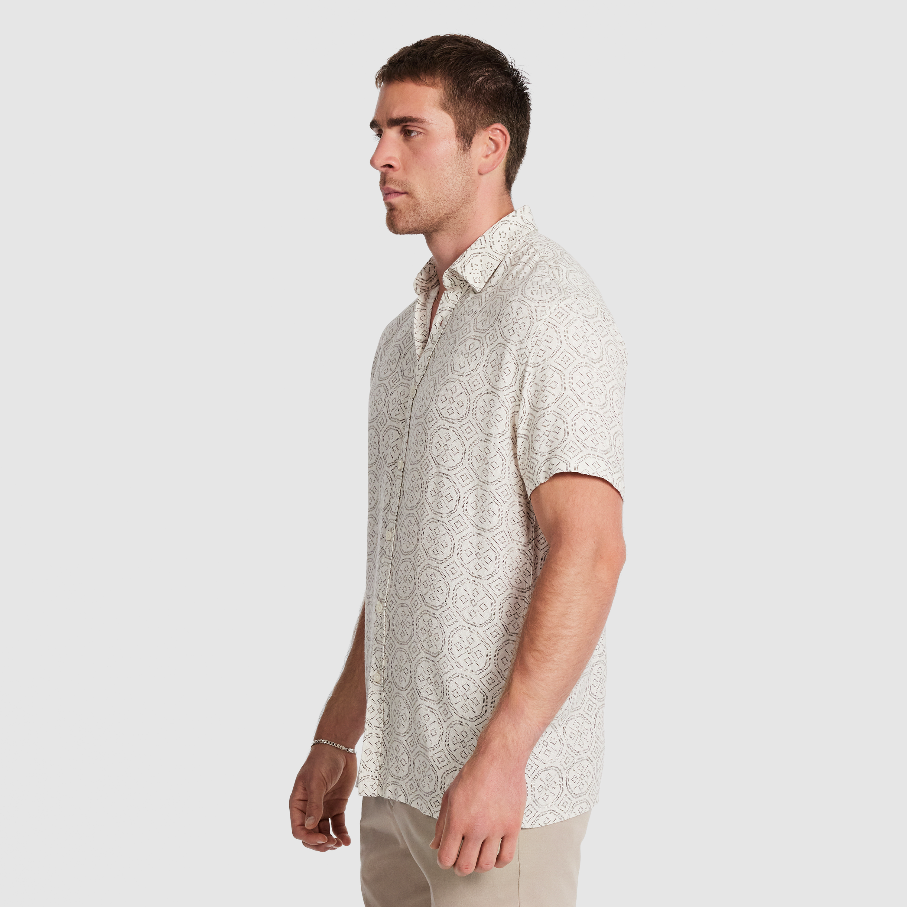 White Bayan Textured Geo Shirt