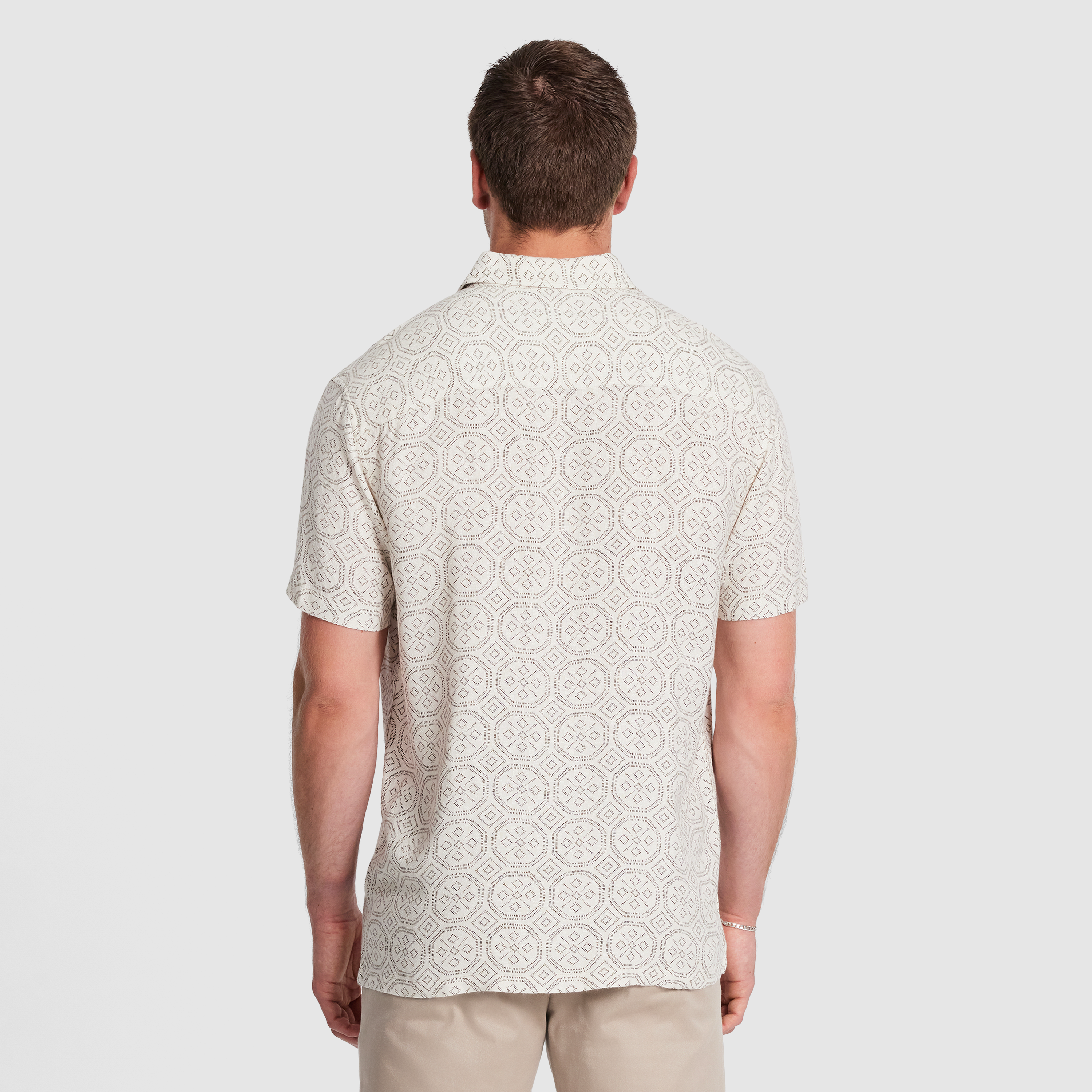 White Bayan Textured Geo Shirt
