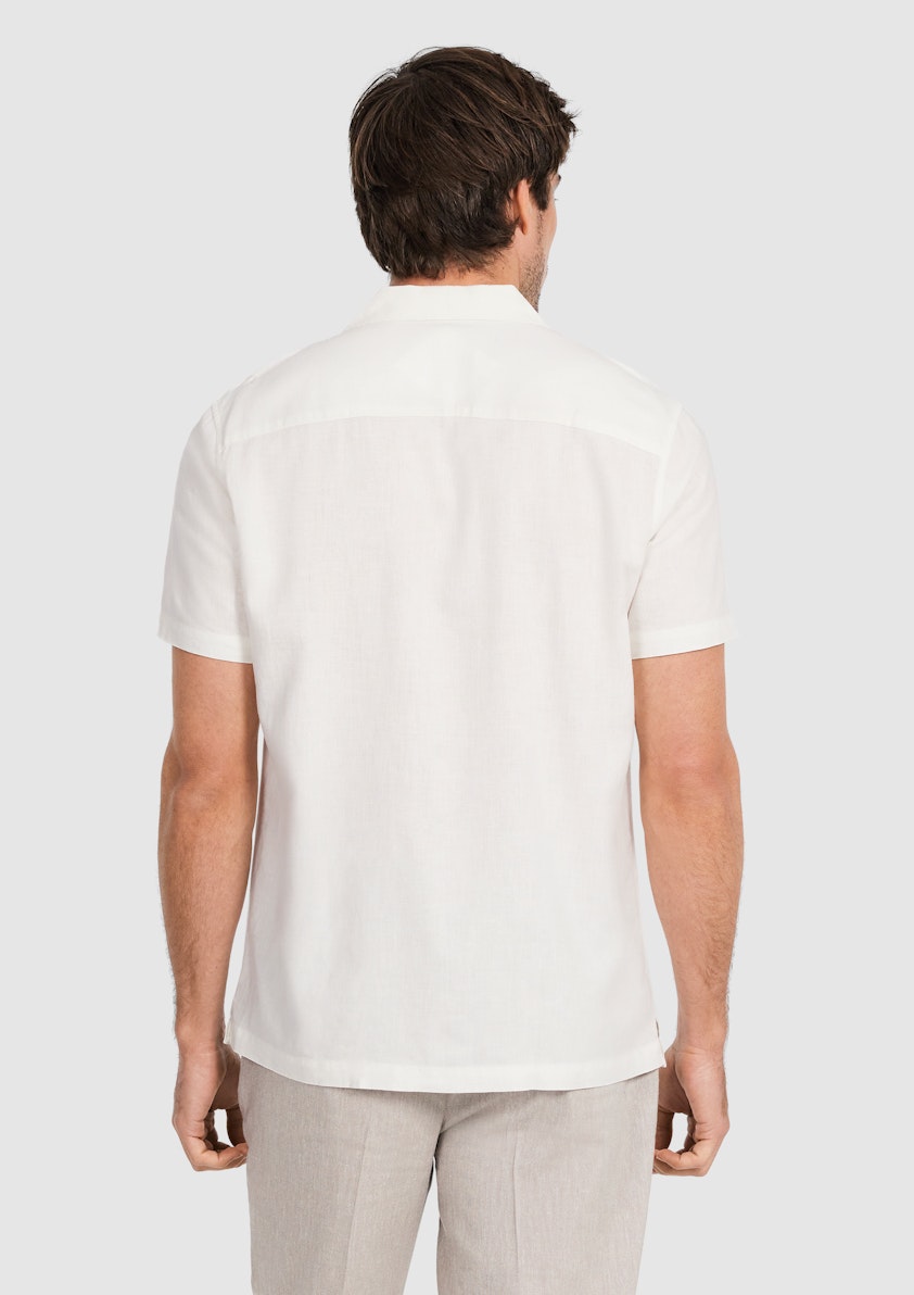 Ivory Kota Embroidered Linen Shirt