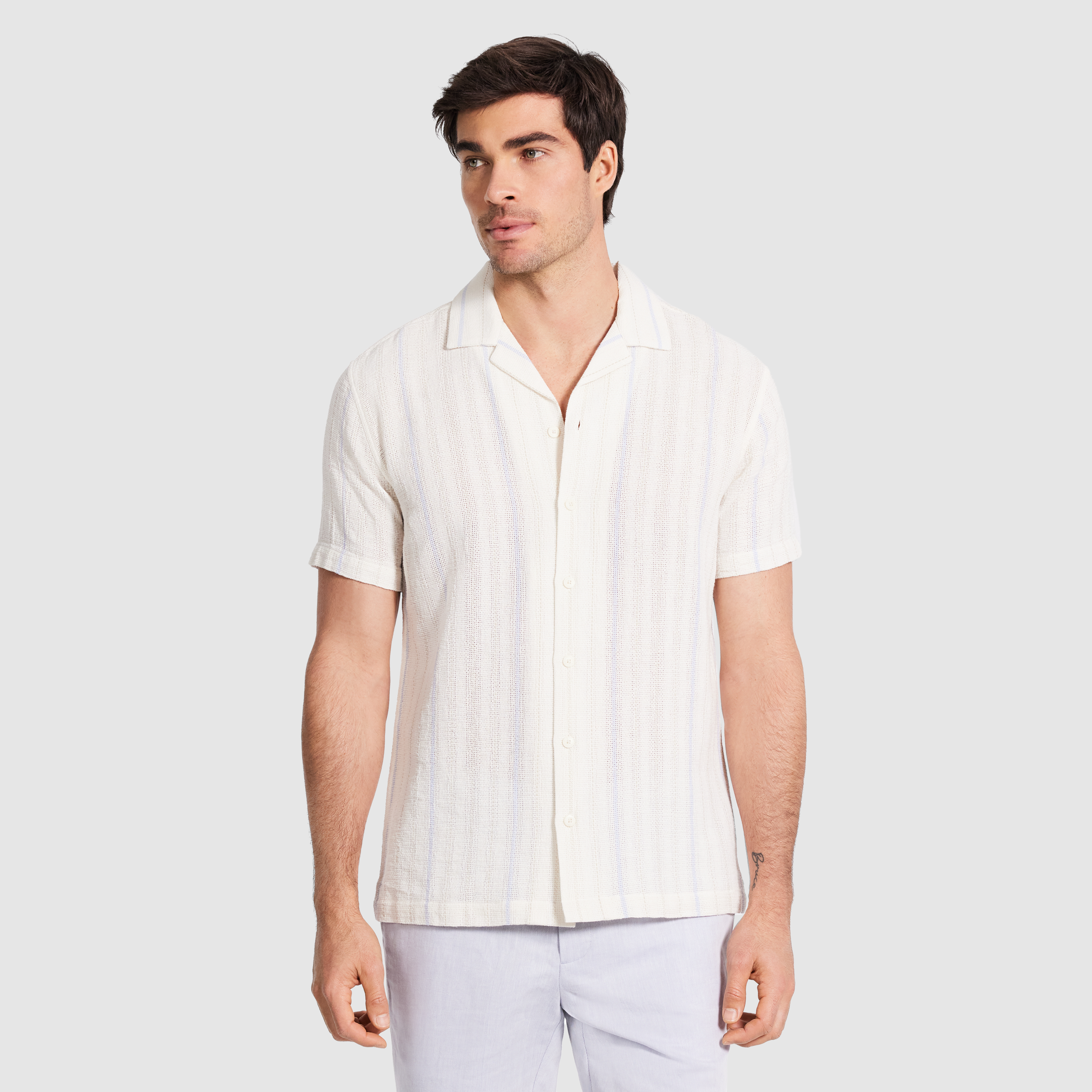 Delos Stripe Textured Shirt