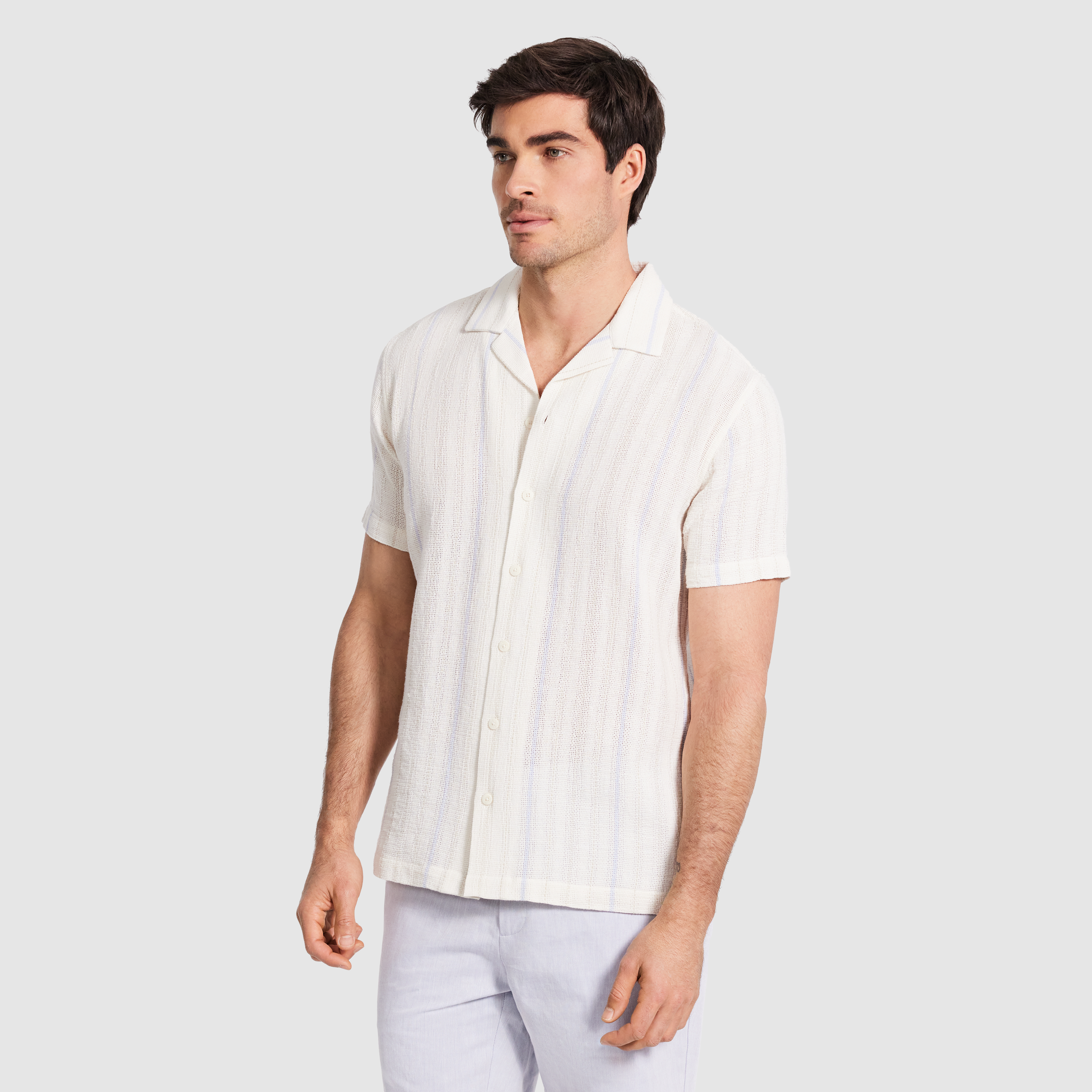 Delos Stripe Textured Shirt