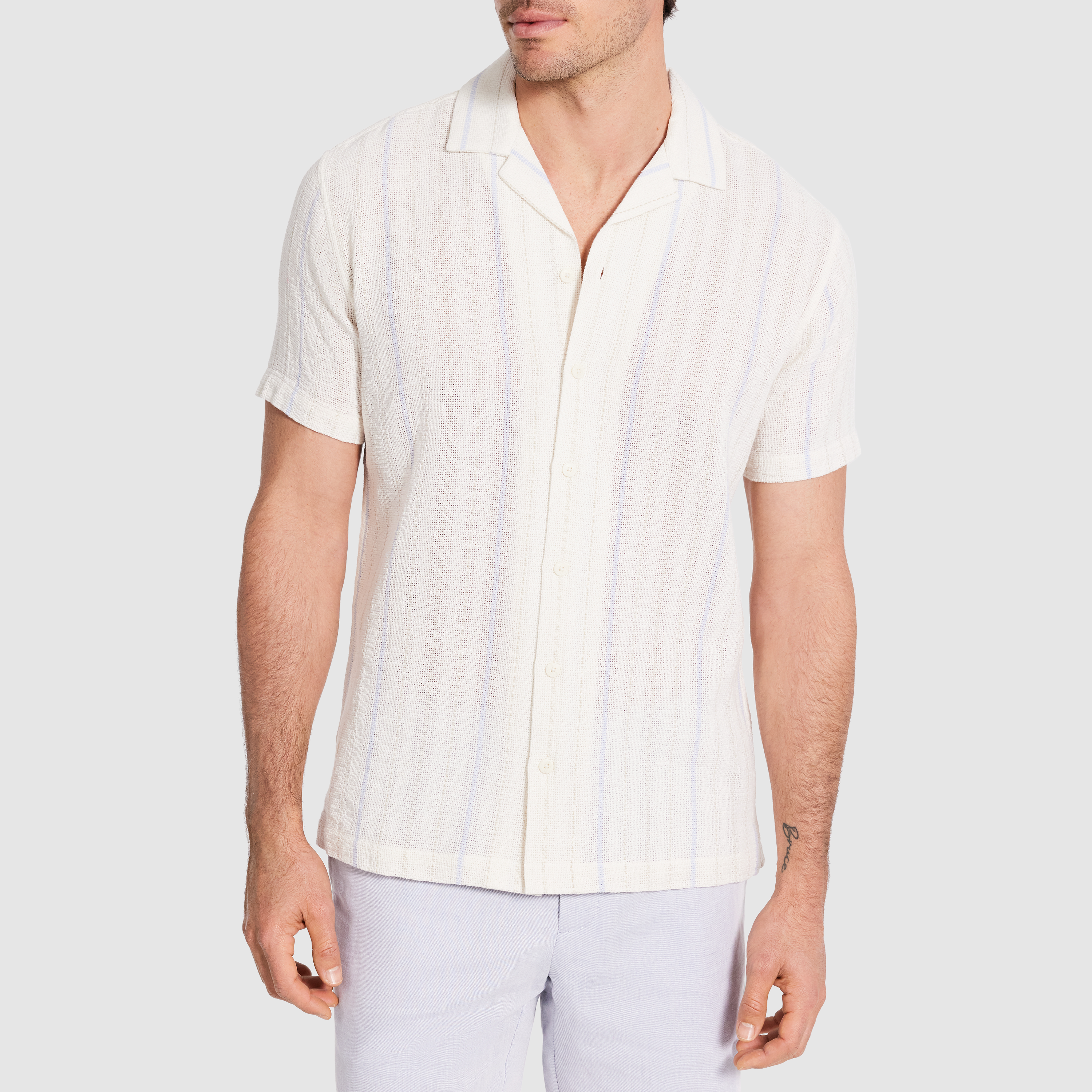 Delos Stripe Textured Shirt