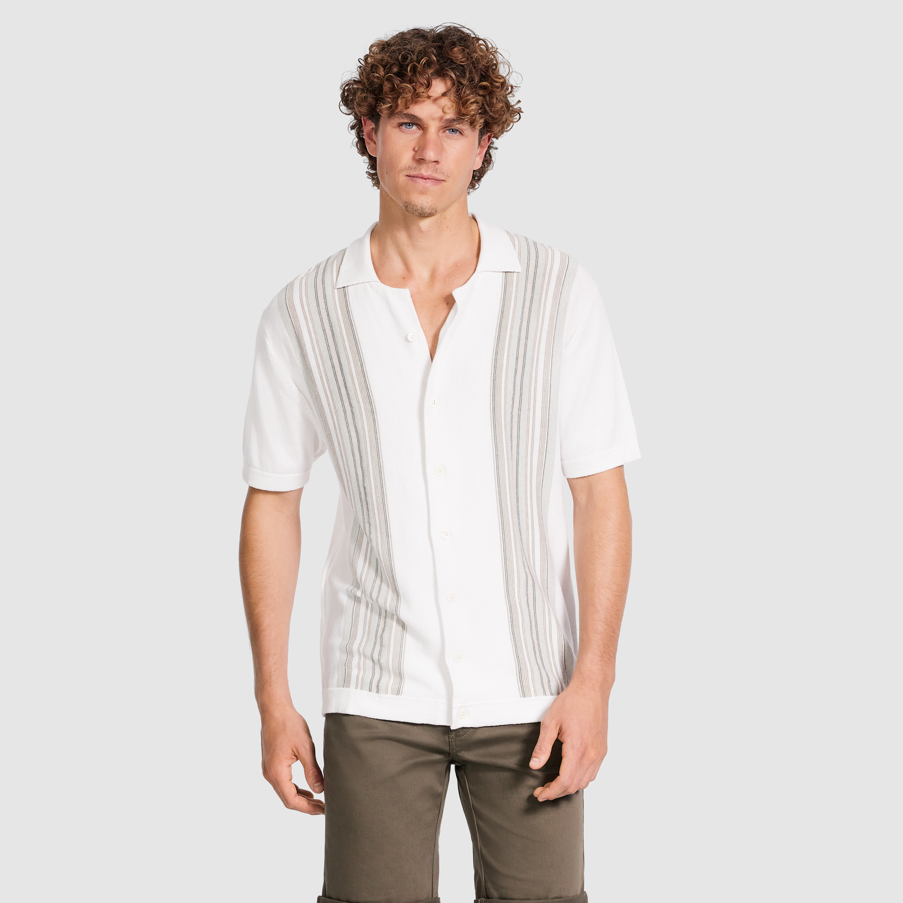 Brycen Stripe Knit Polo Shirt