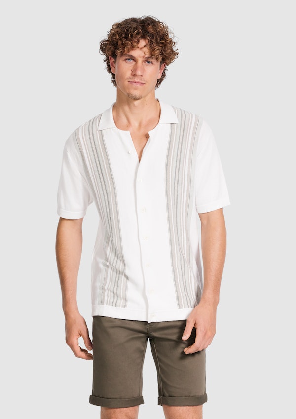 Brycen Stripe Knit Polo Shirt