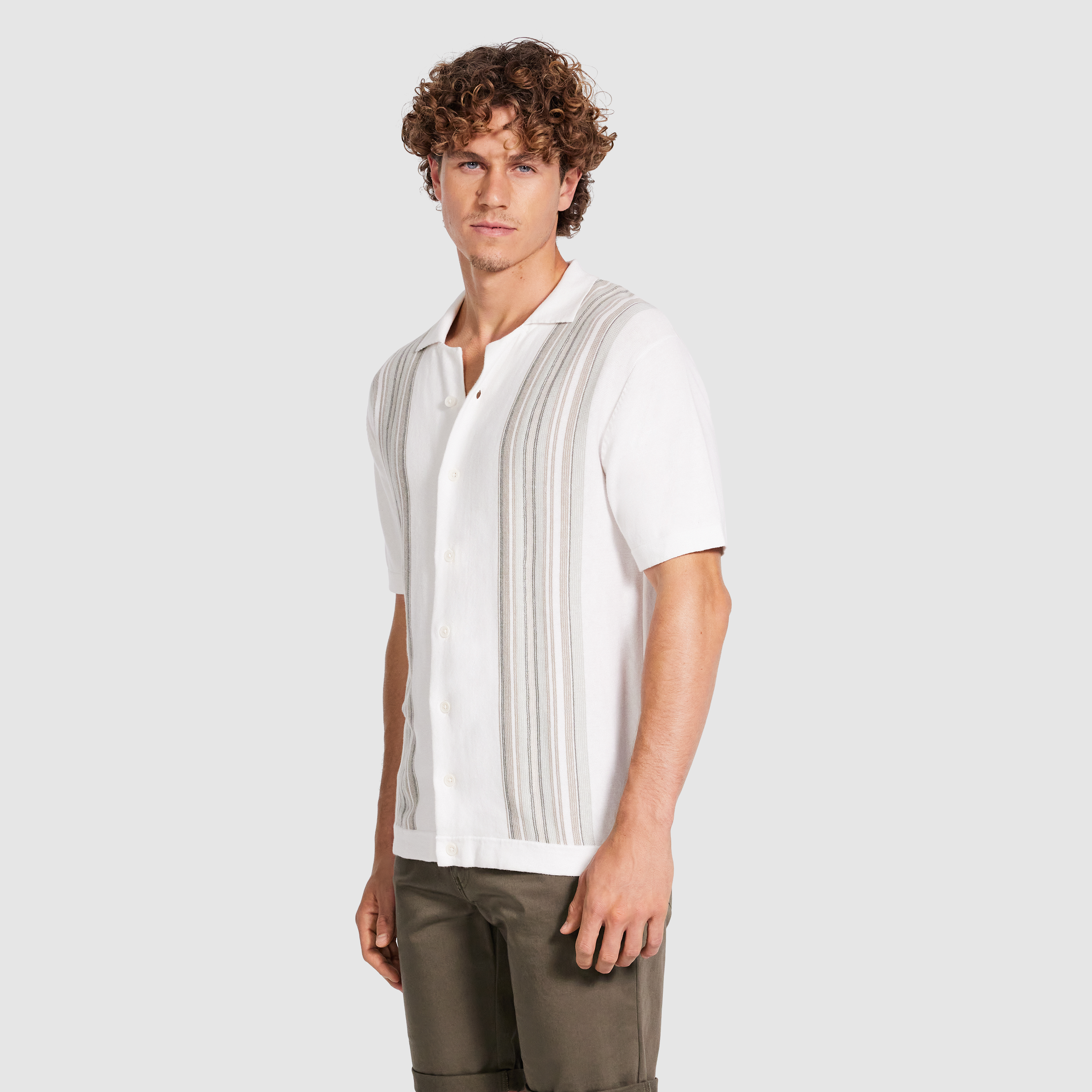 Brycen Stripe Knit Polo Shirt