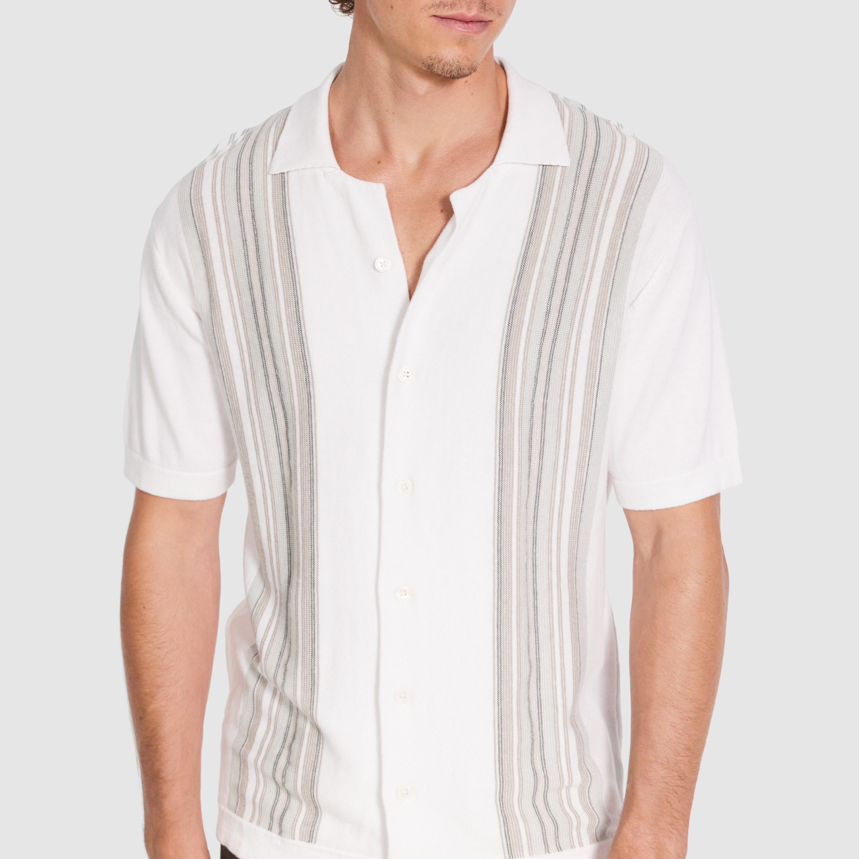 Brycen Stripe Knit Polo Shirt