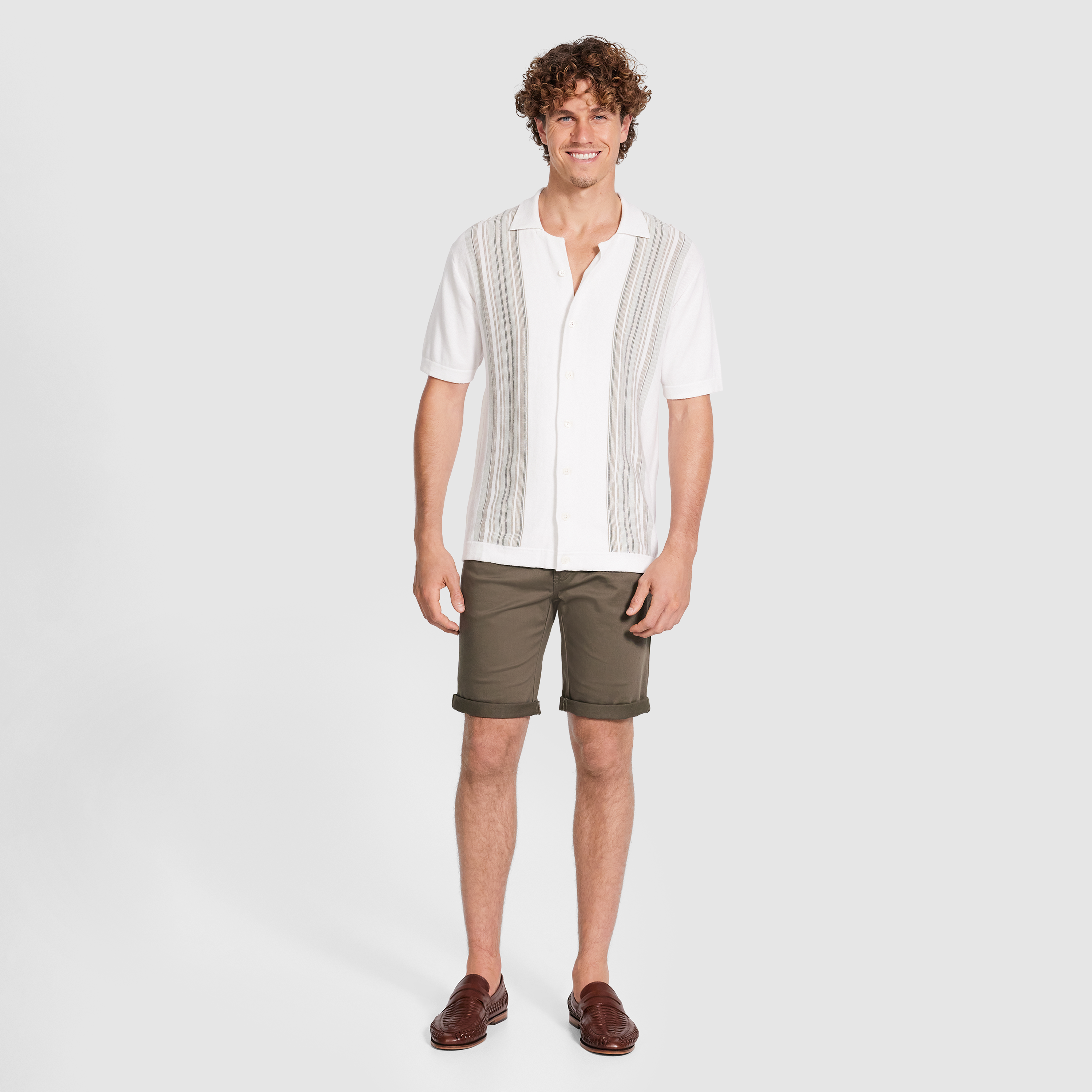 Brycen Stripe Knit Polo Shirt