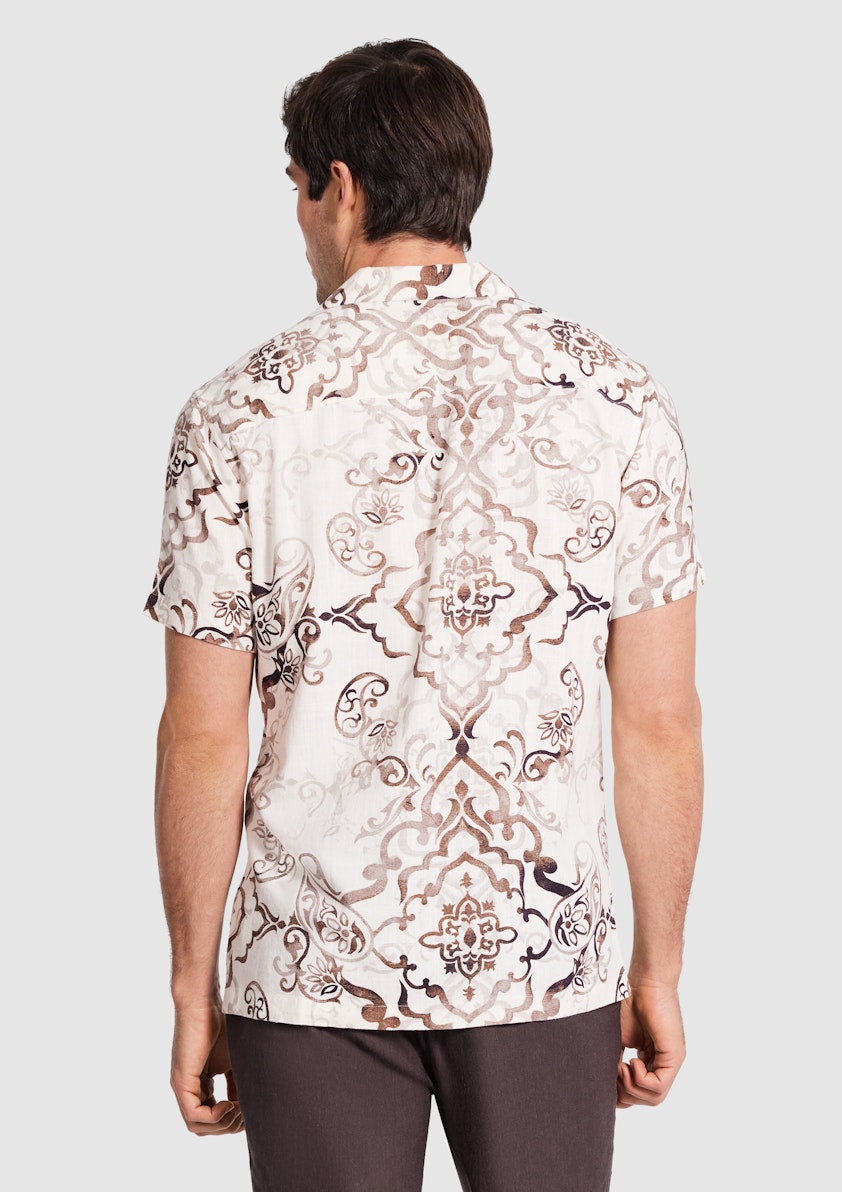 Natural Airton Linen Paisley Shirt