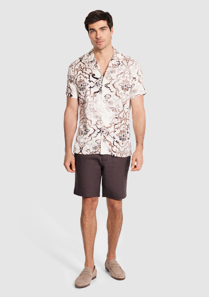 Natural Airton Linen Paisley Shirt