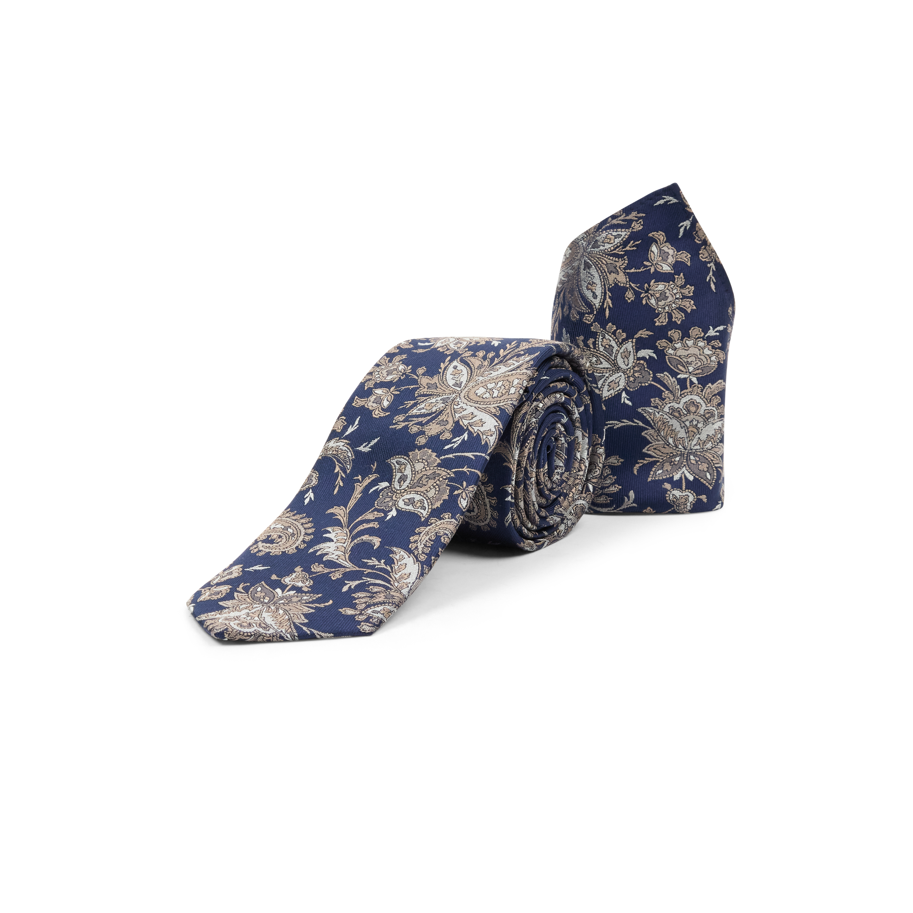Navy Thiago Floral Silk Tie