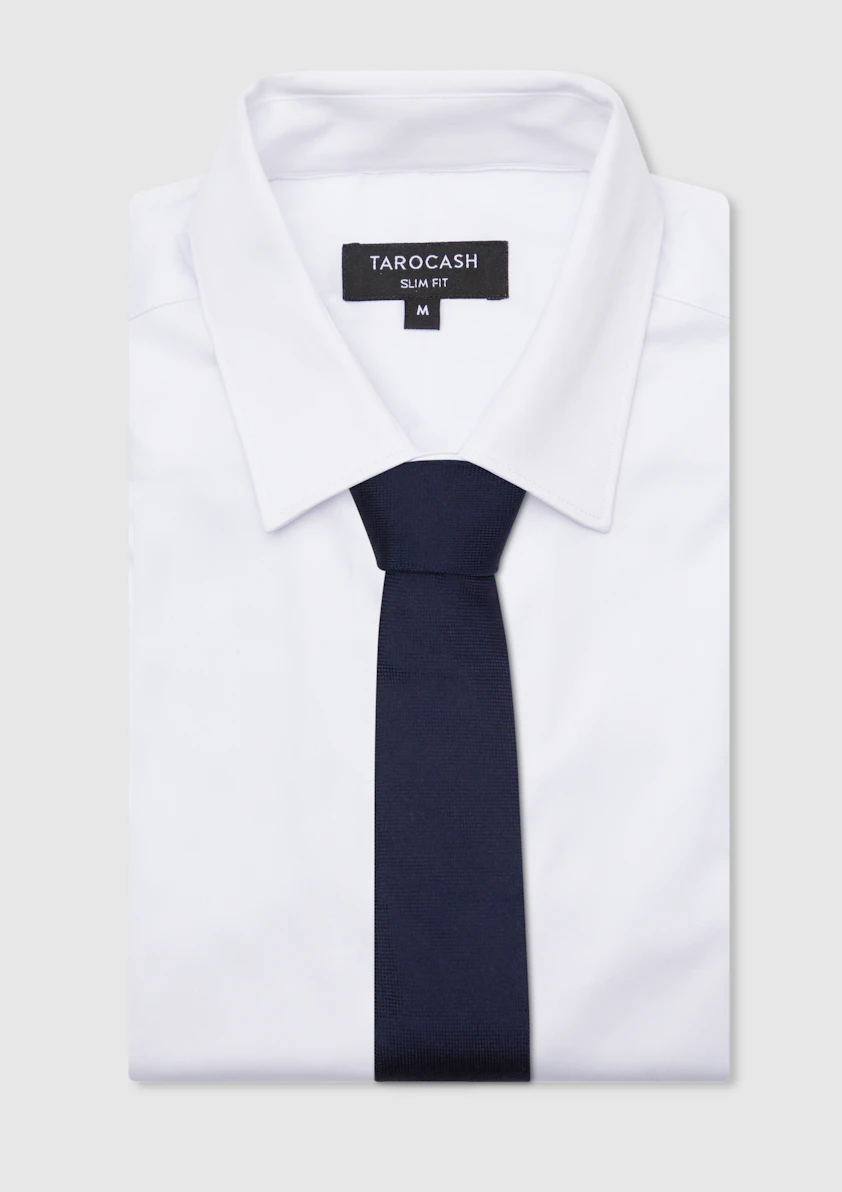 Navy Hague Textured Silk Tie