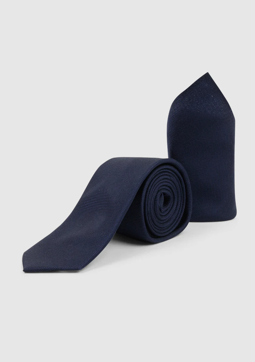 Navy Hague Textured Silk Tie