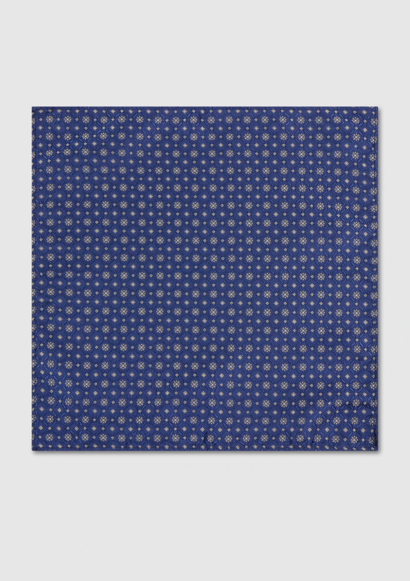 Blue Fraser Geo Pocket Square