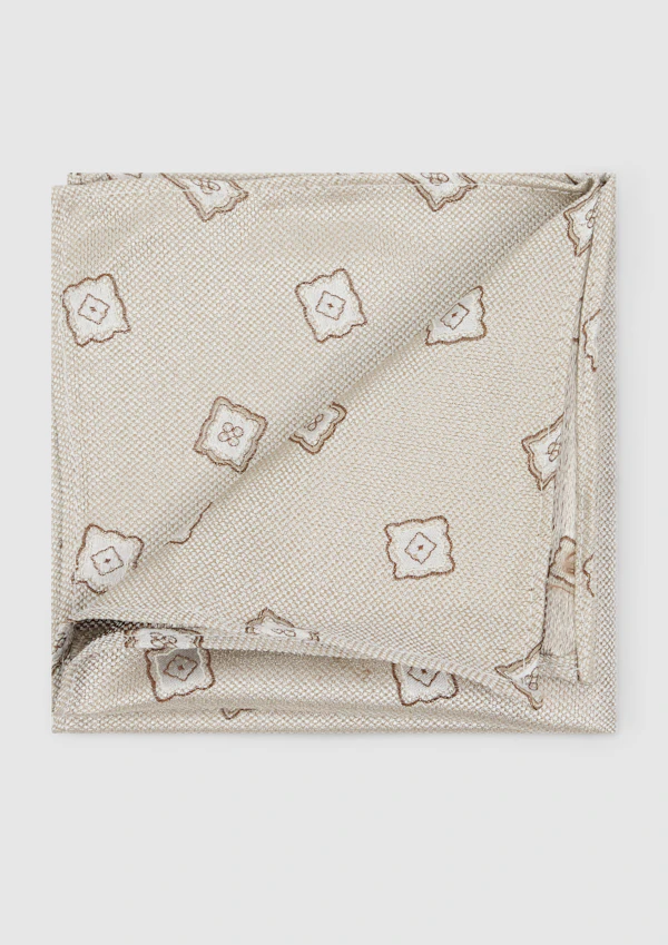 Gilbey Geo Silk Pocket Square