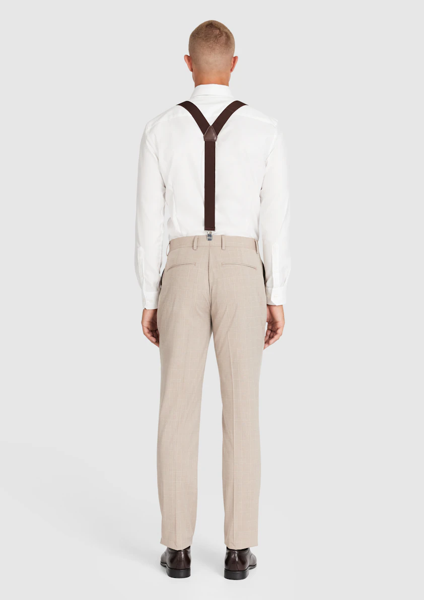 Brown Y Back Suspenders