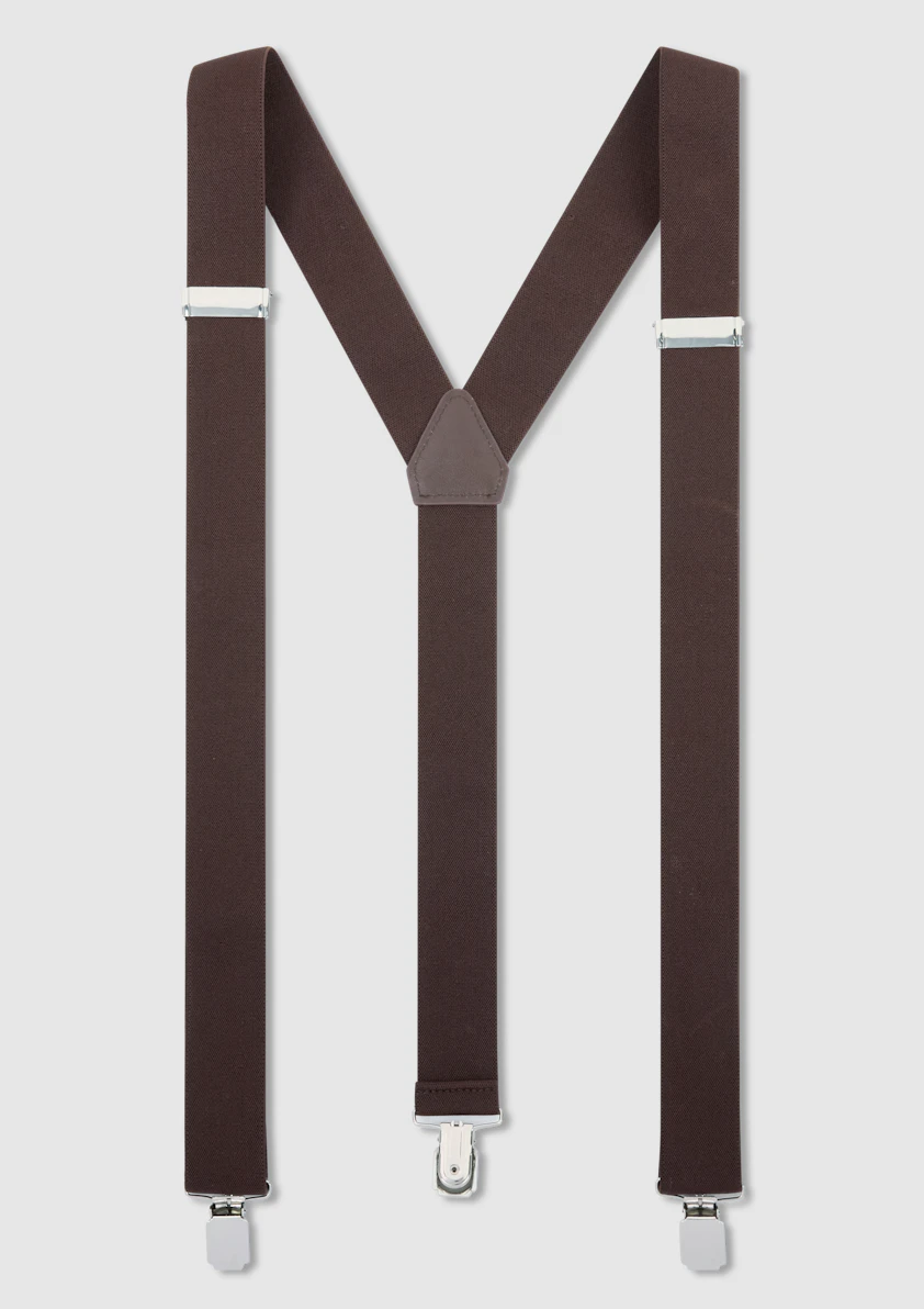 Brown Y Back Suspenders