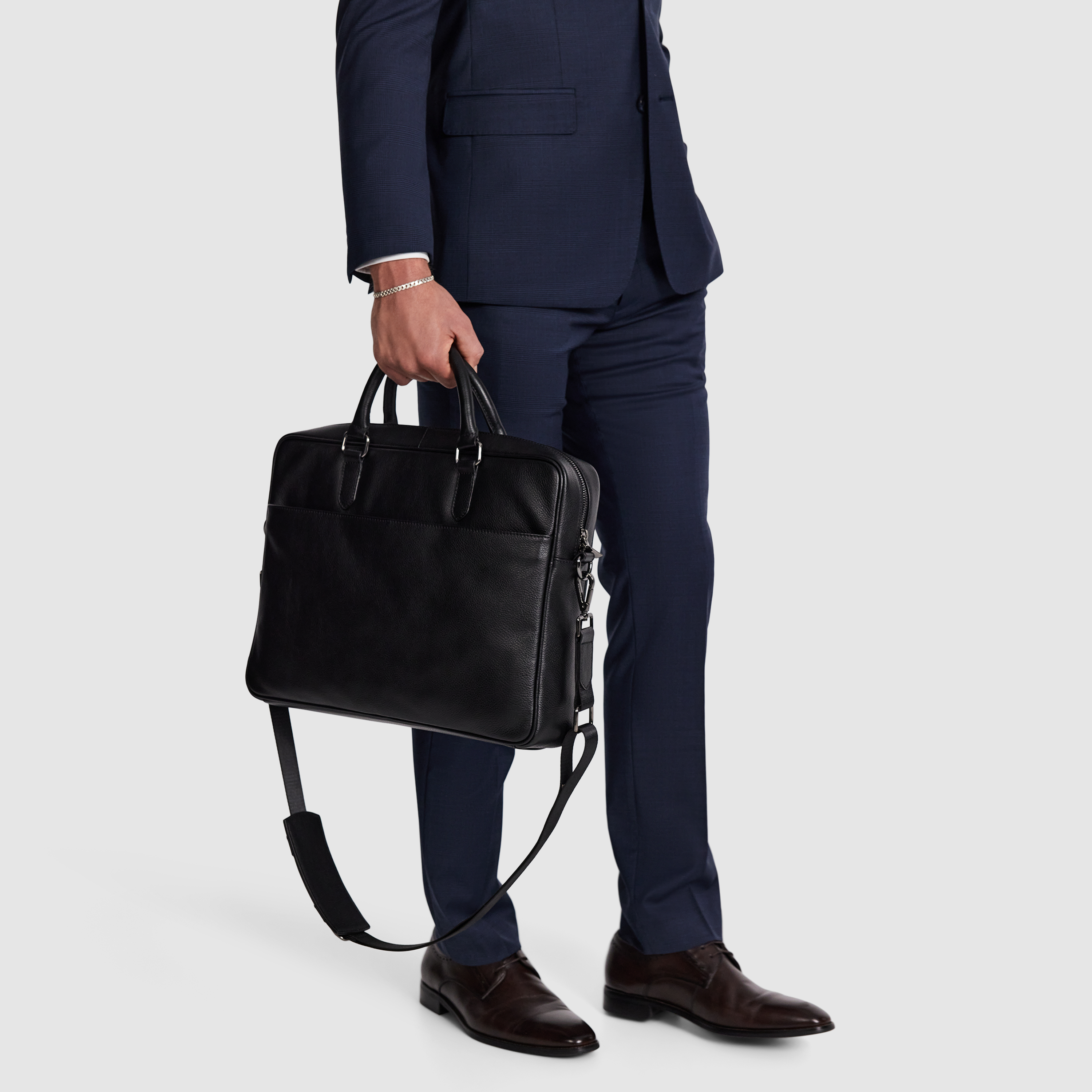 Black Midtown Leather Briefcase