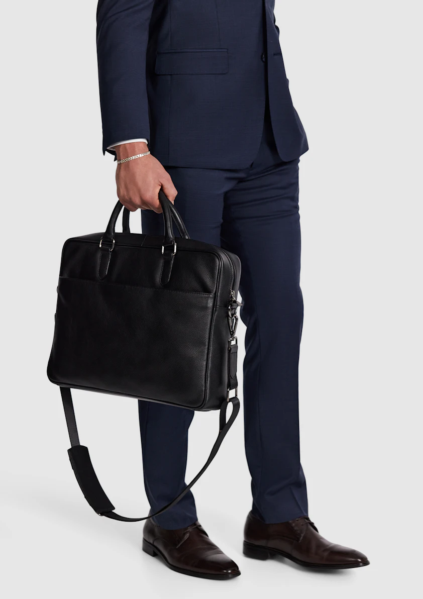 Black Midtown Leather Briefcase