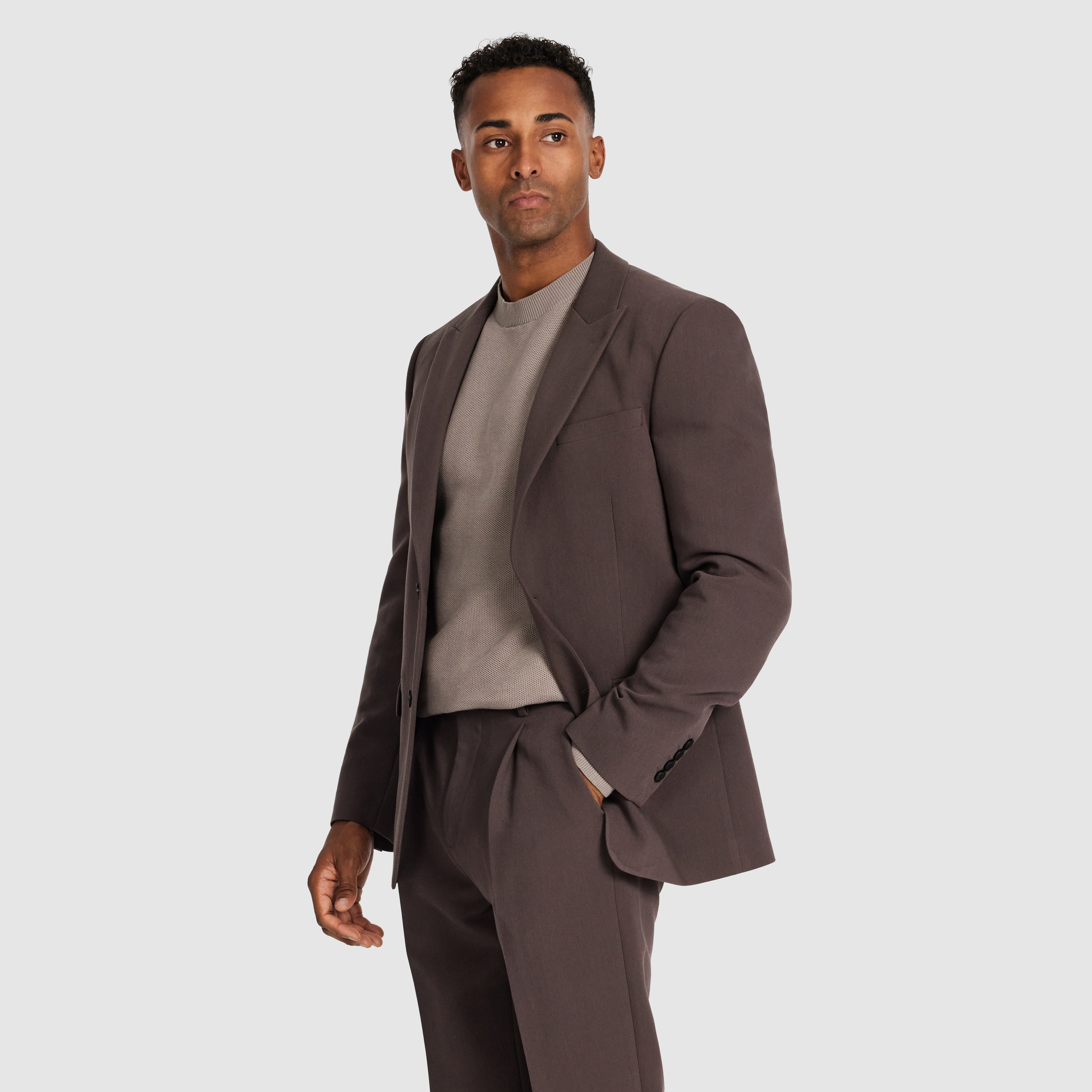 Coffee Vance Stretch Blazer