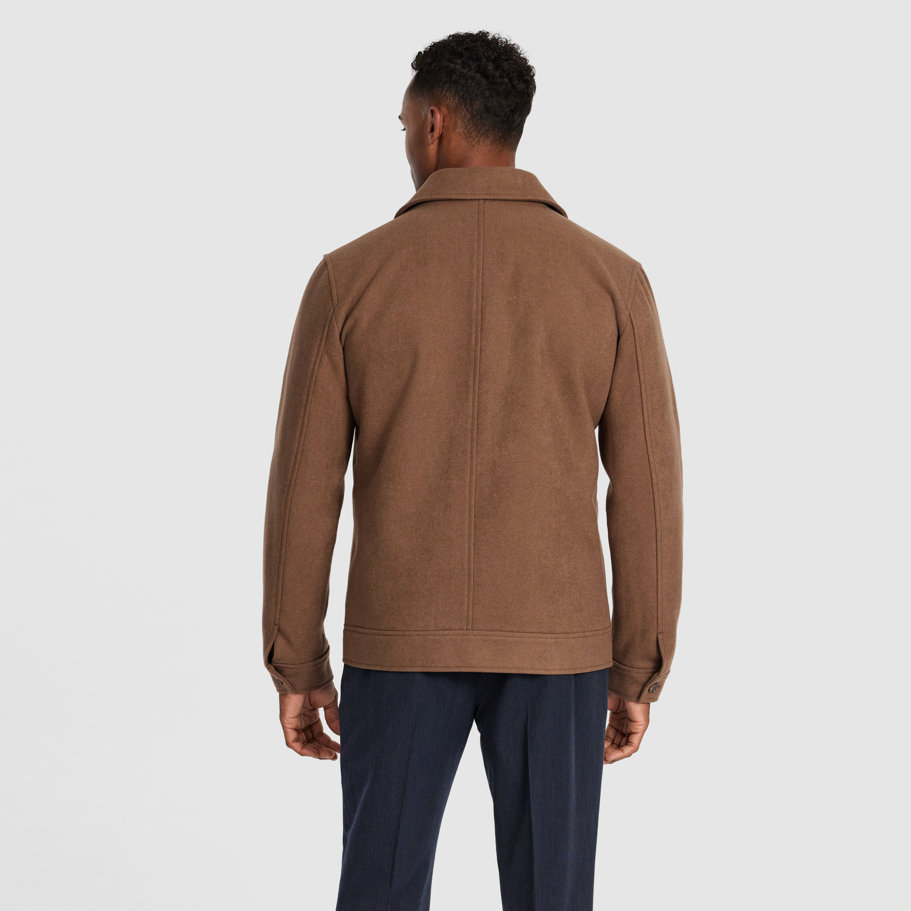 Camel Lleyton Wool Zip Jacket