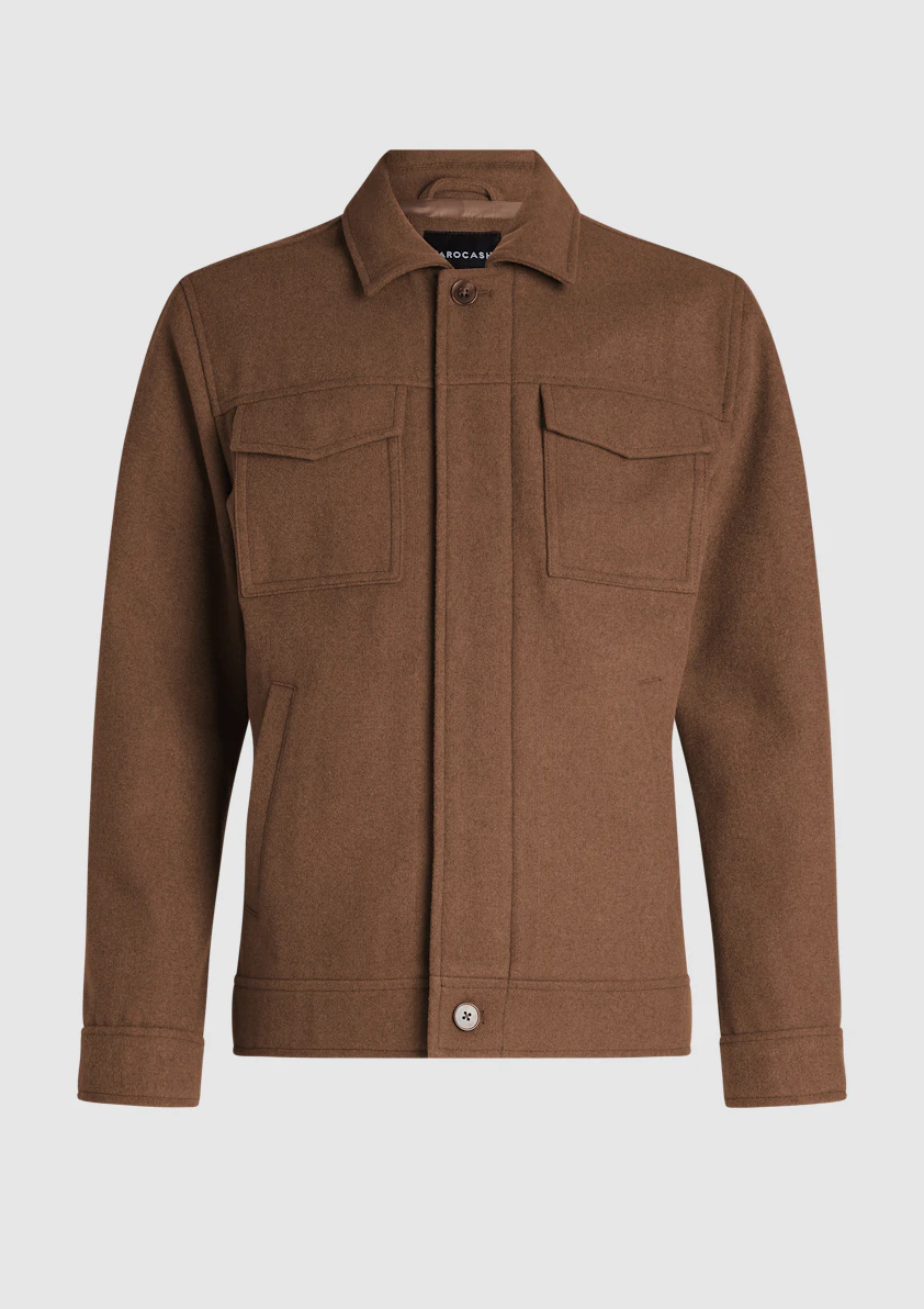 Camel Lleyton Wool Zip Jacket