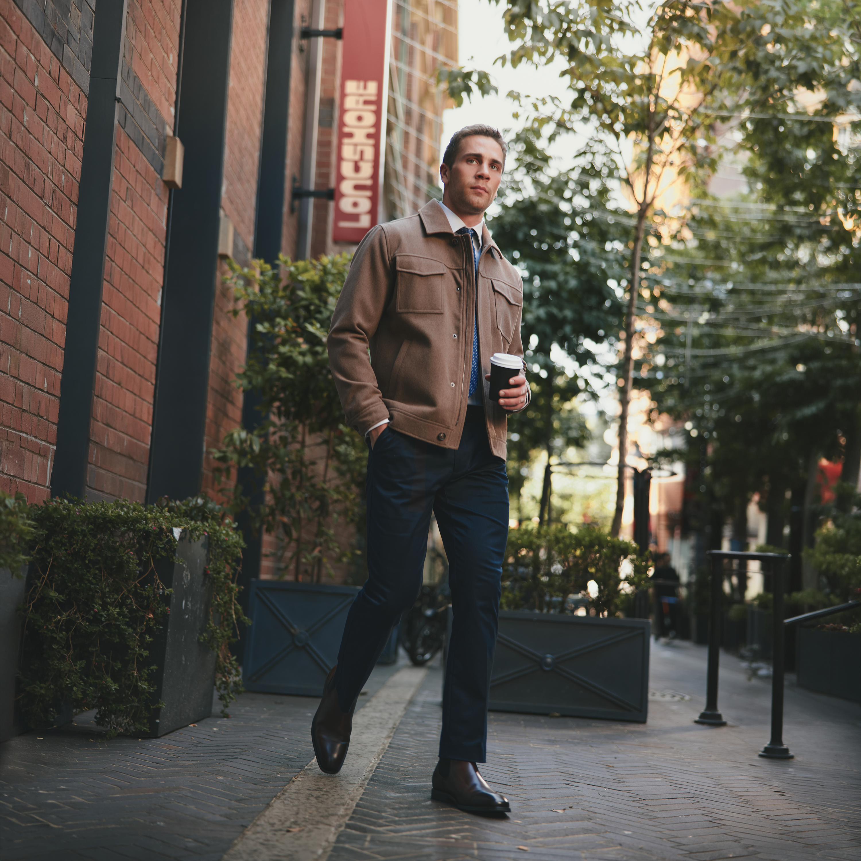 Camel Lleyton Wool Zip Jacket