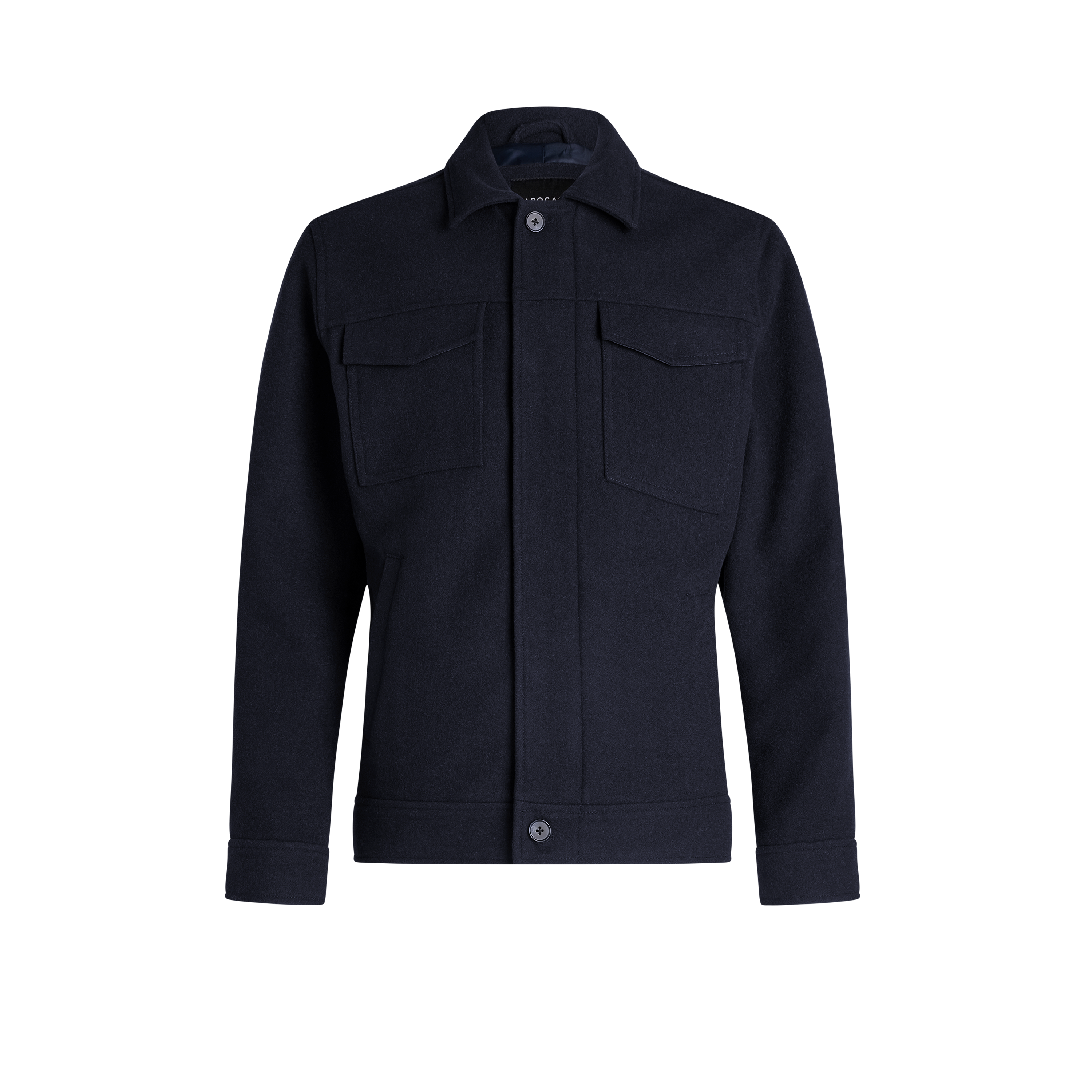 Navy Lleyton Wool Zip Jacket