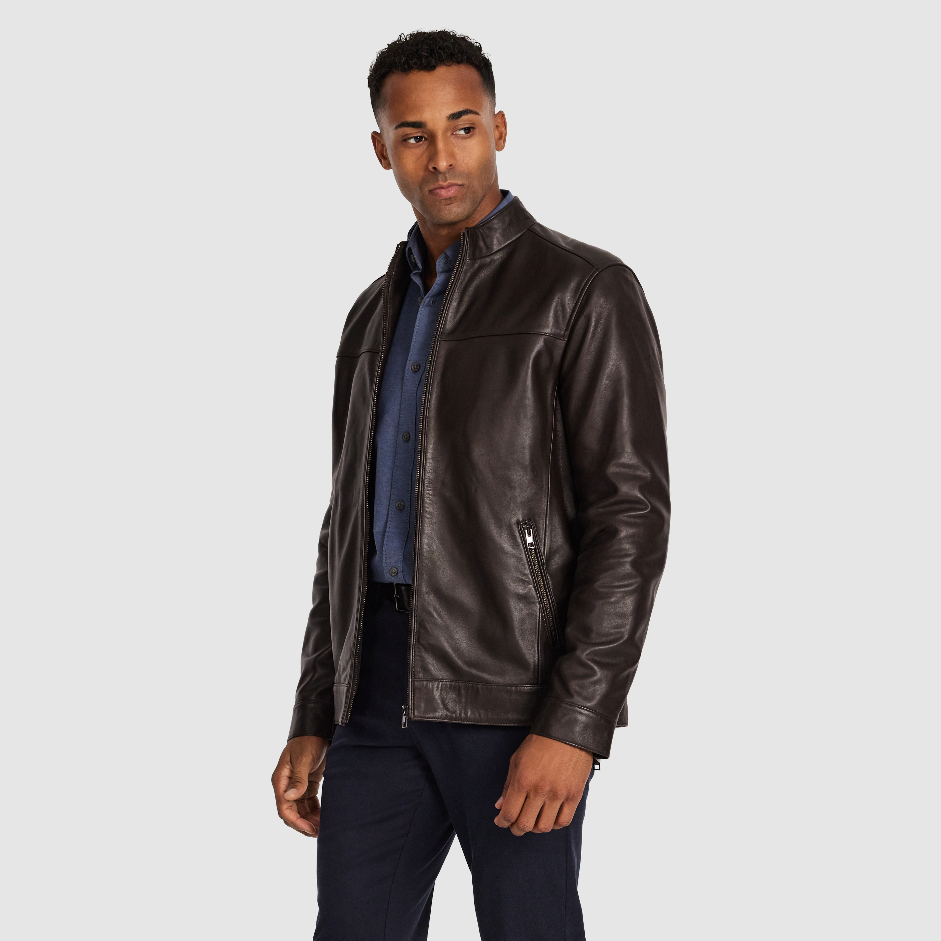 Chocolate Denton Leather Jacket