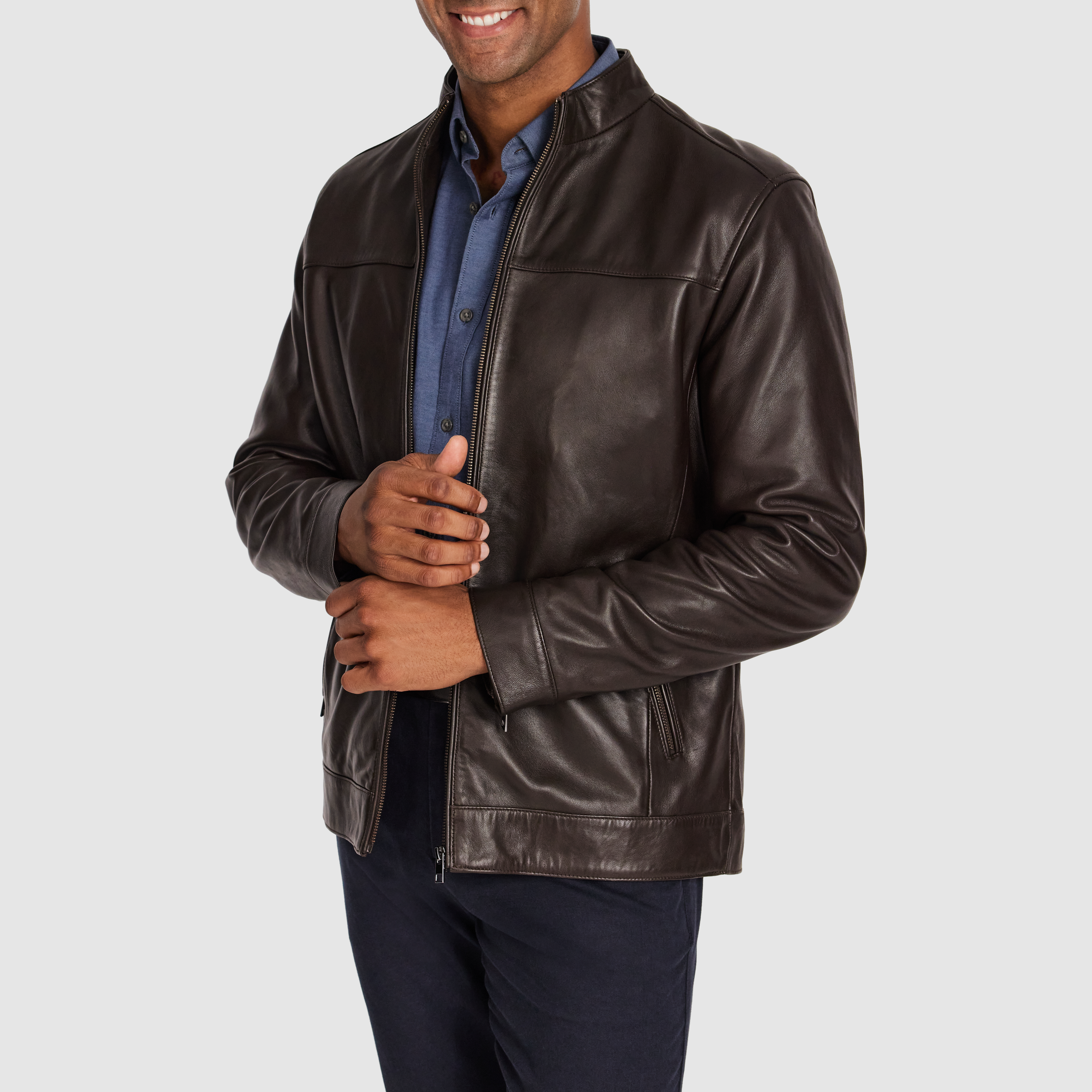 Chocolate Denton Leather Jacket